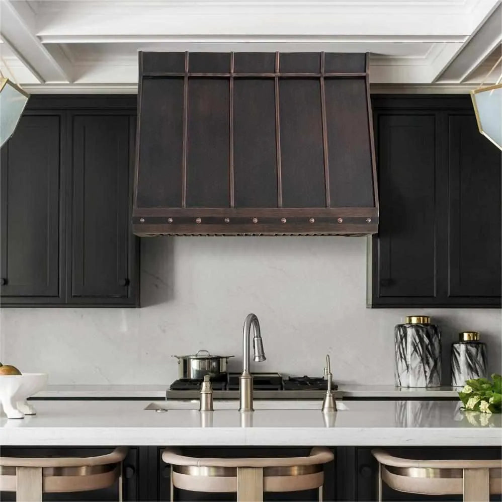 Fobest Dark Antique Copper Kitchen Hood with Strap FCP-127-Copper Range Hood-Fobest
