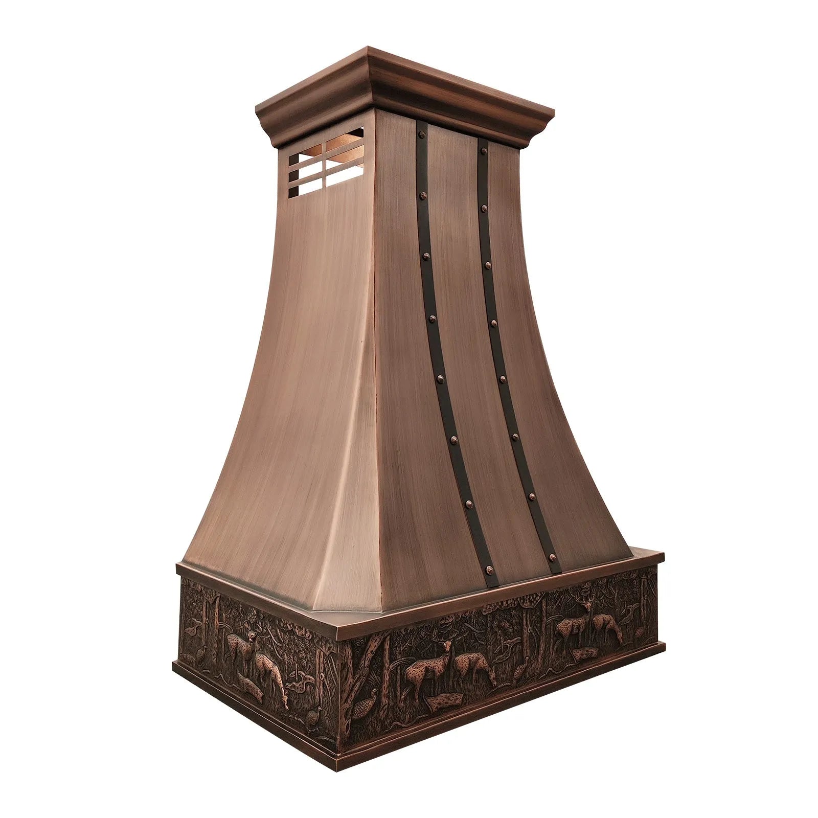 Fobest Decorative Copper Hood with Deer Apron FCP-270-Copper Range Hood-Fobest