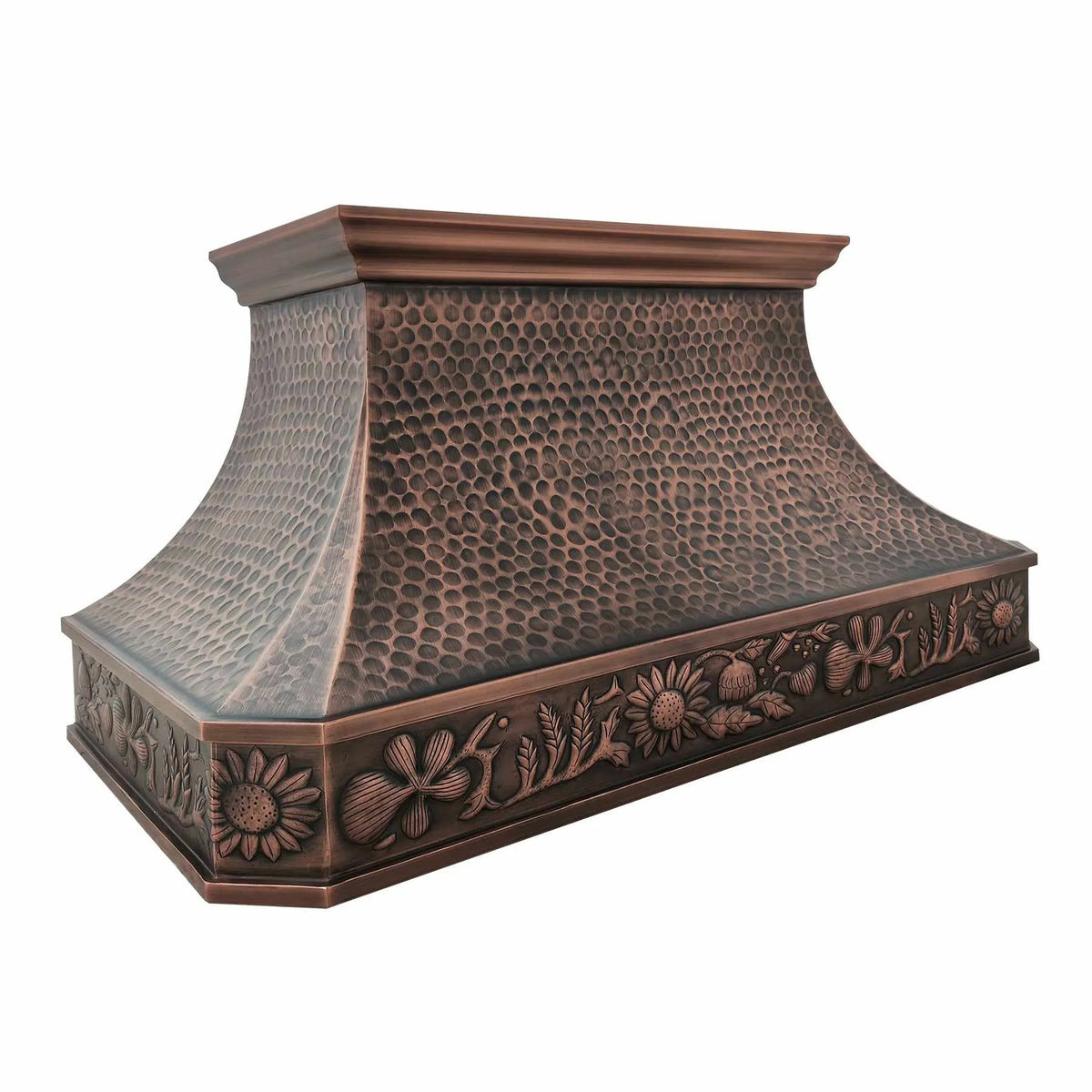 Fobest Decorative Copper Kitchen Hood with Sunflower Apron FCP-157-Copper Range Hood-Fobest