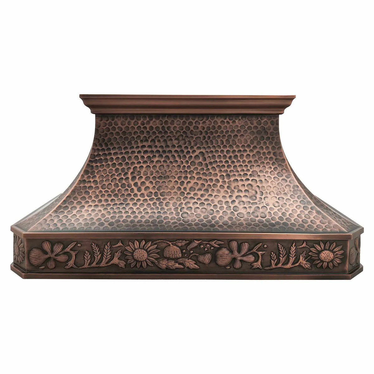 Fobest Decorative Copper Kitchen Hood with Sunflower Apron FCP-157-Copper Range Hood-Fobest