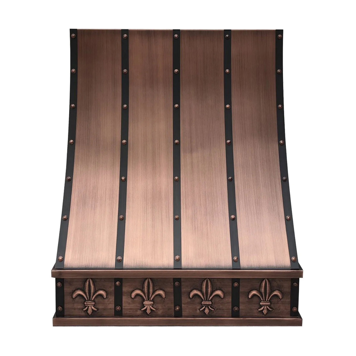 Fobest Decorative Copper Range Hood with Fleur-de-Lis Motif FCP-250-Copper Range Hood-Fobest