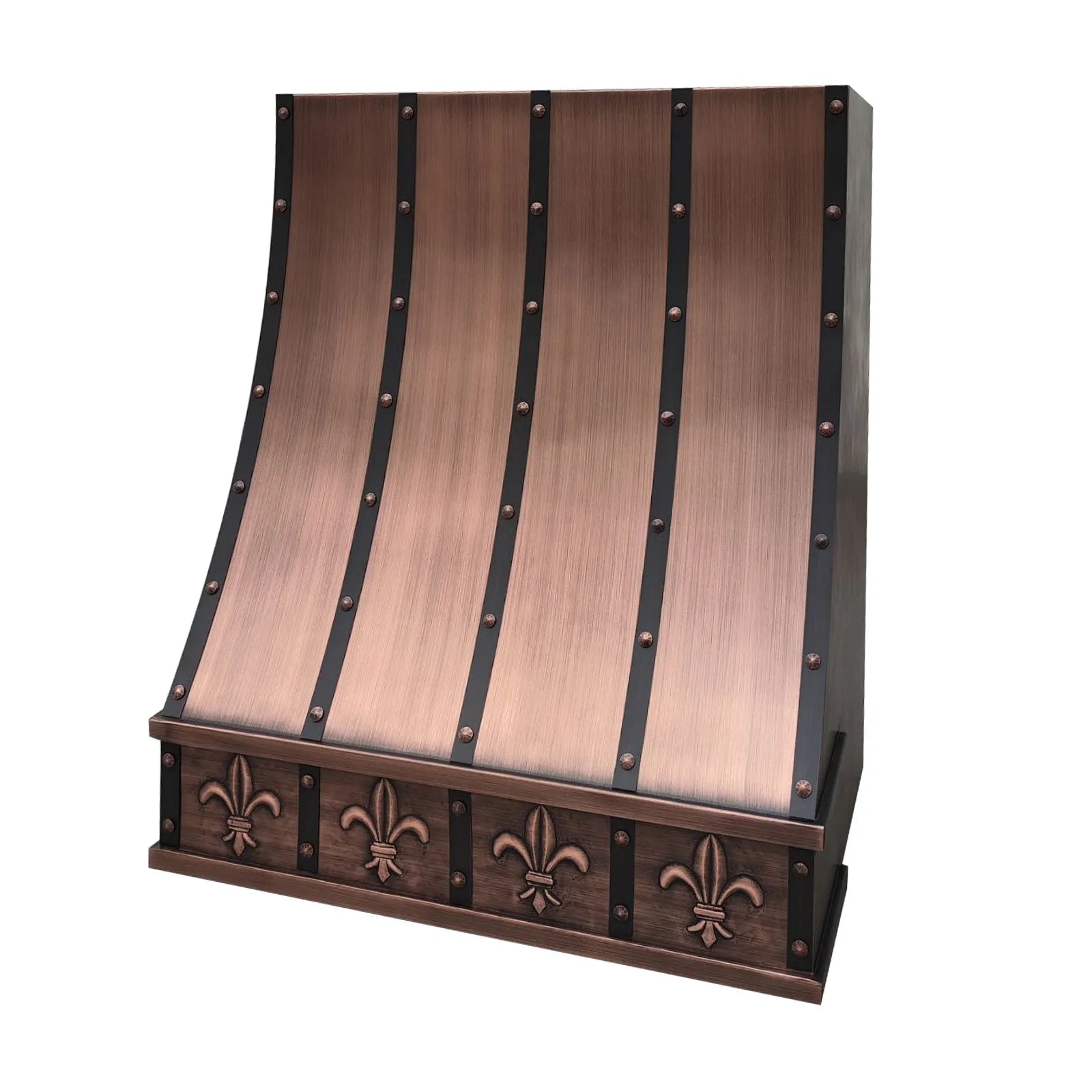 Fobest Decorative Copper Range Hood with Fleur-de-Lis Motif FCP-250-Copper Range Hood-Fobest