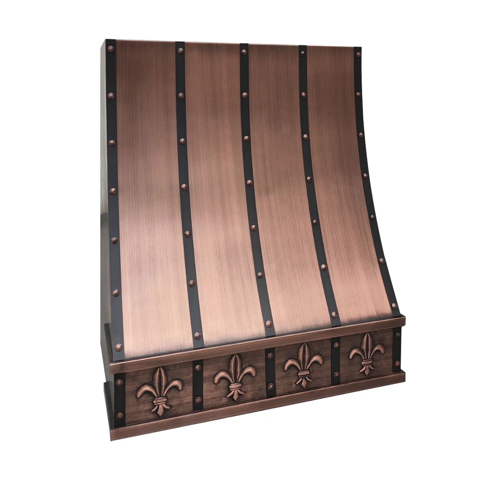 Fobest Decorative Copper Range Hood with Fleur-de-Lis Motif FCP-250-Copper Range Hood-Fobest