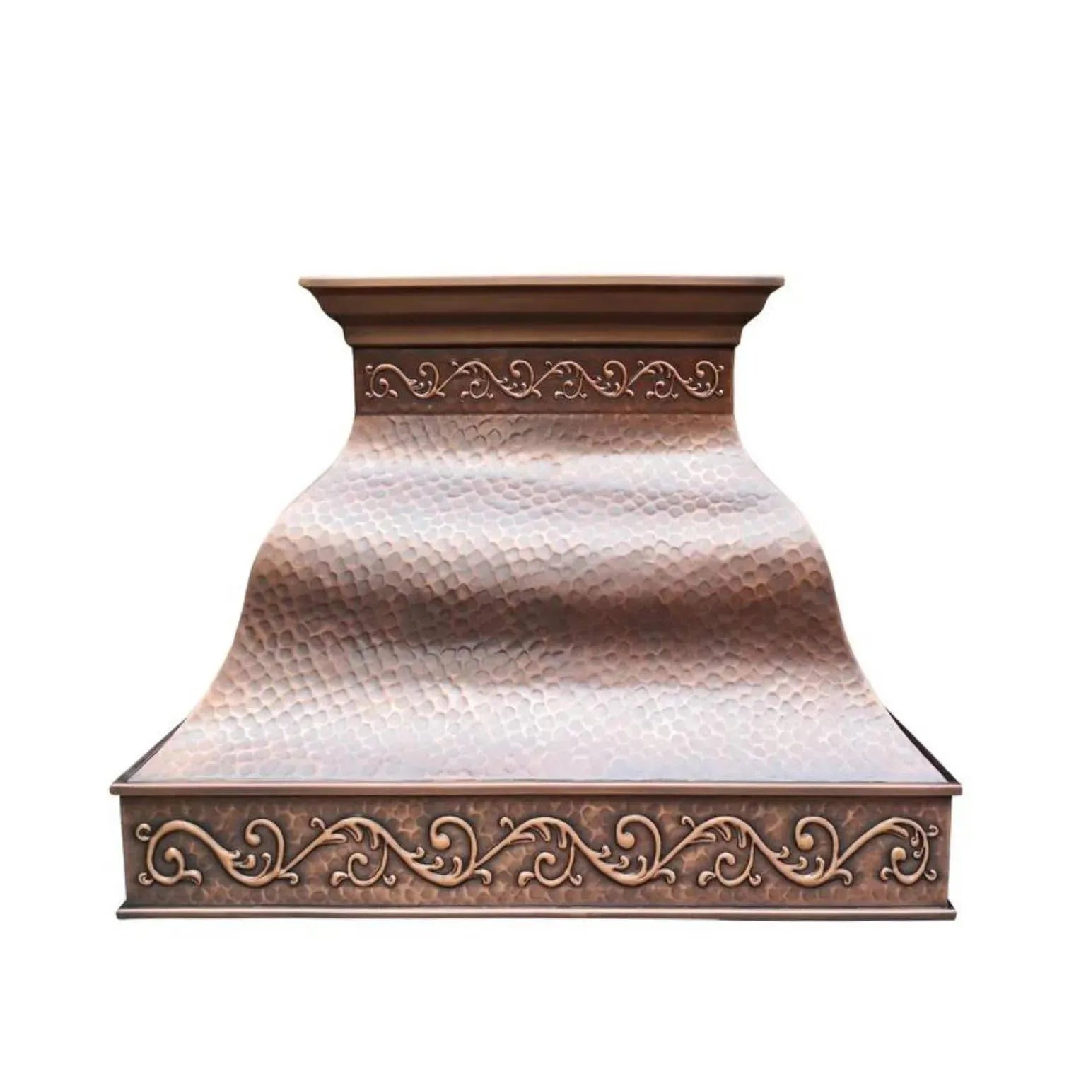 Fobest Farmhouse Copper Kitchen Hood with Scrolls Apron Motifs FCP-13-Copper Range Hood-Fobest
