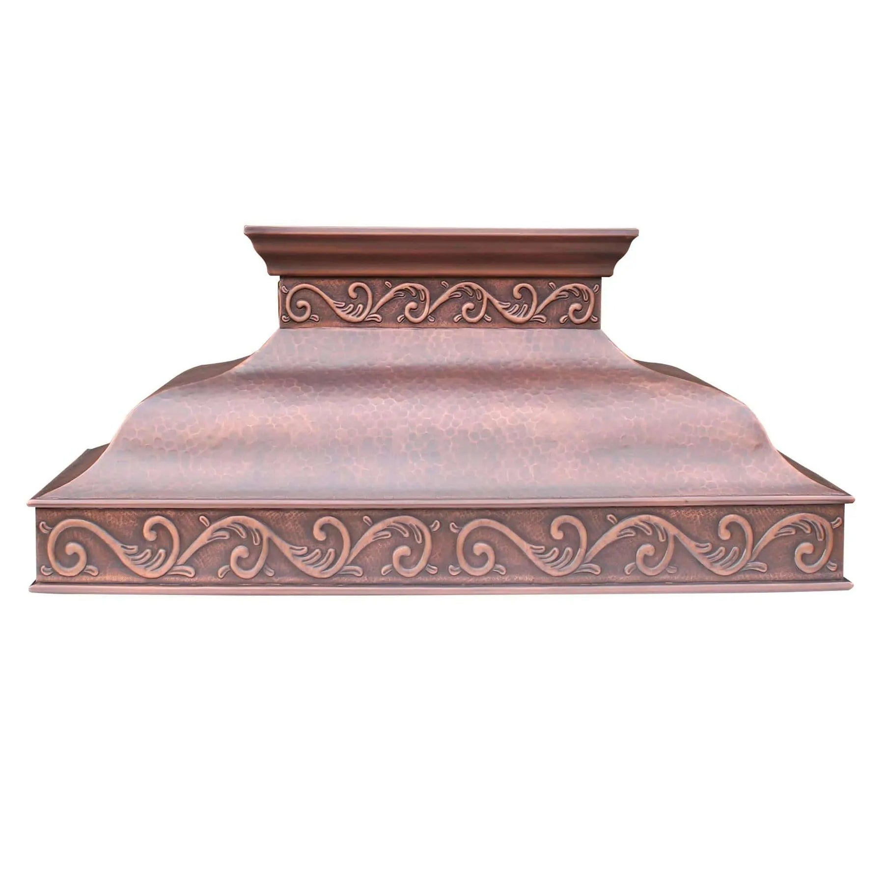 Fobest Farmhouse Copper Kitchen Hood with Scrolls Apron Motifs FCP-13-Copper Range Hood-Fobest