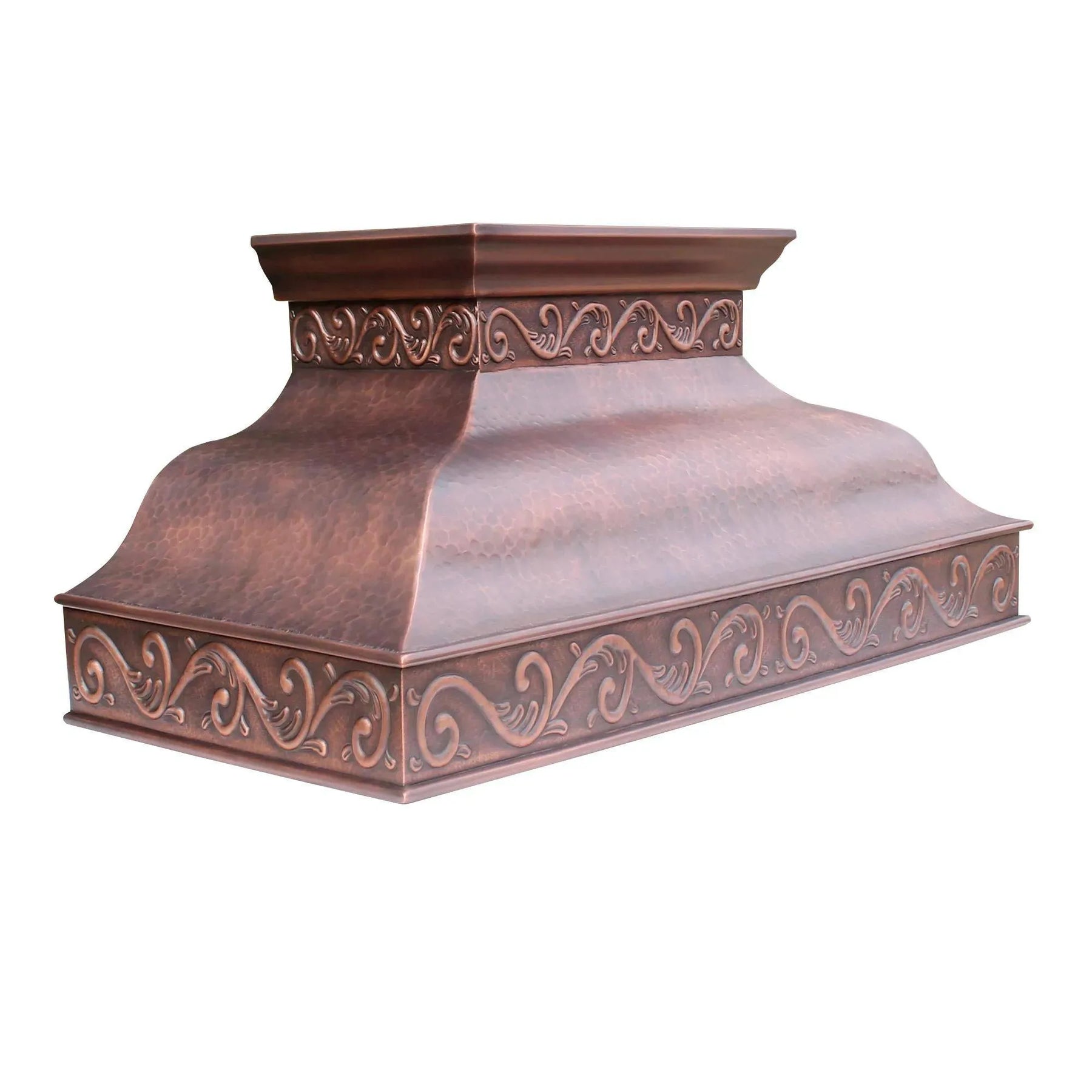 Fobest Farmhouse Copper Kitchen Hood with Scrolls Apron Motifs FCP-13-Copper Range Hood-Fobest
