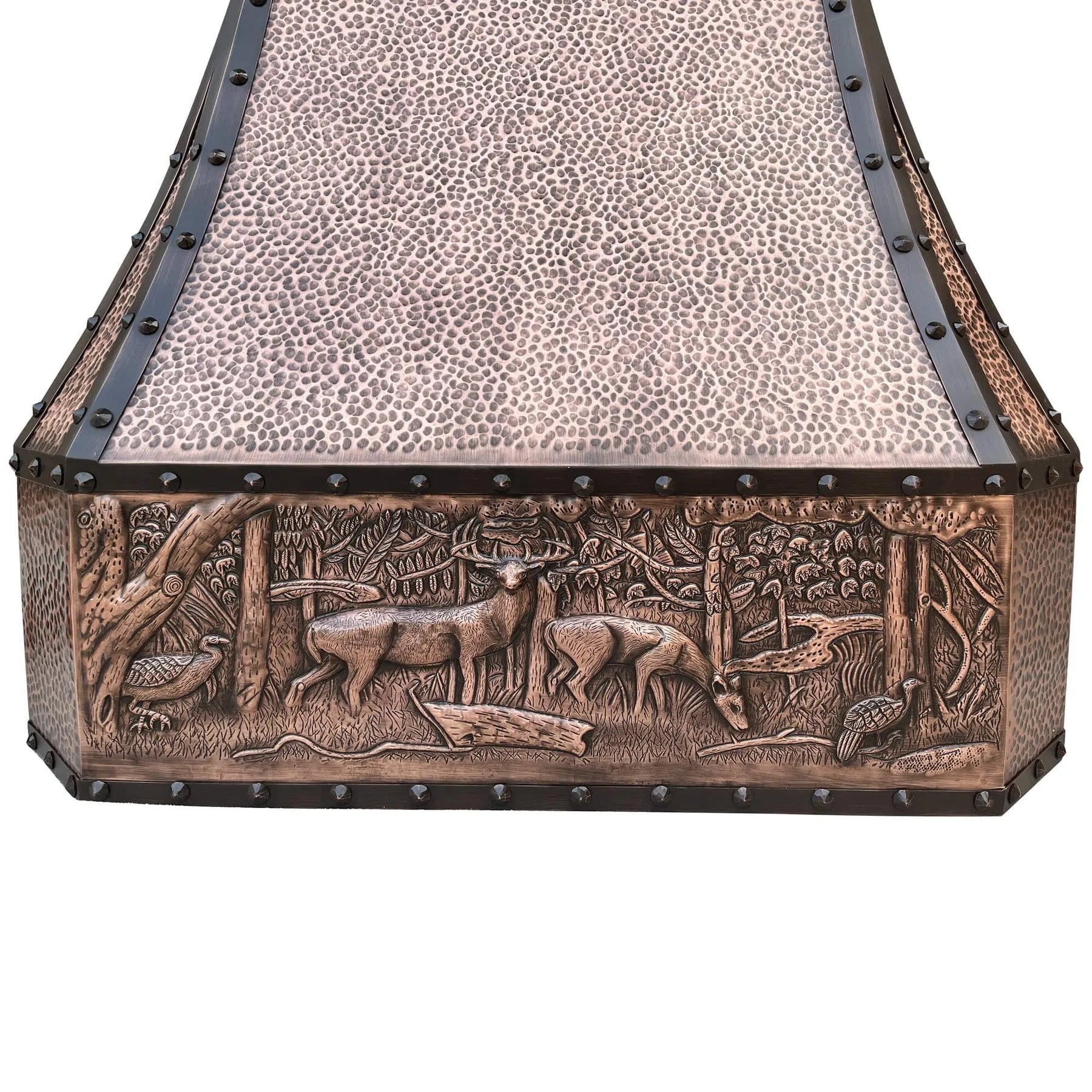 Fobest Farmhouse Copper Range Hood with Deer Apron Pattern FCP-58-Copper Range Hood-Fobest