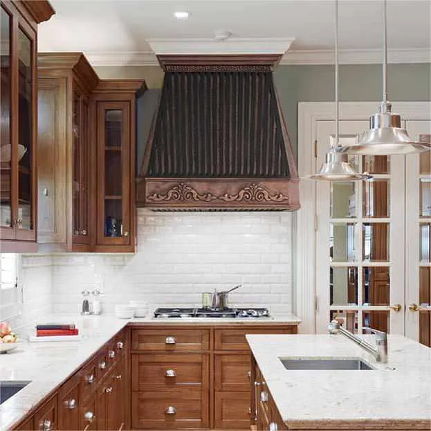 Fobest Farmhouse Copper Range Hood with Fence Straps FCP-20-Copper Range Hood-Fobest