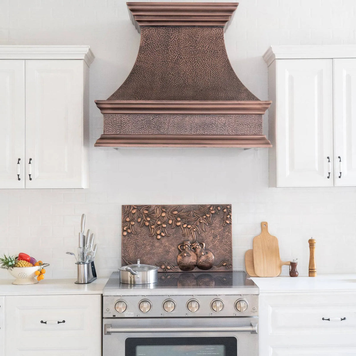 Fobest Farmhouse Copper Range Hood with Rustic Crown FCP-31-Copper Range Hood-Fobest