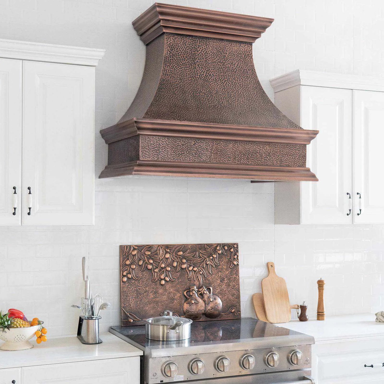 Fobest Farmhouse Copper Range Hood with Rustic Crown FCP-31-Copper Range Hood-Fobest