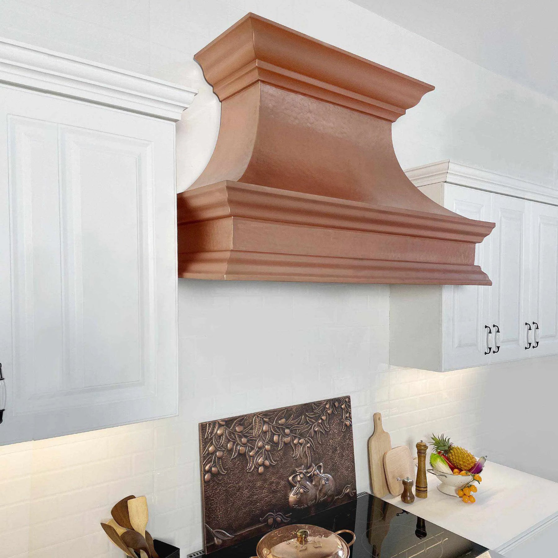 Fobest Farmhouse Copper Range Hood with Rustic Crown FCP-31-Copper Range Hood-Fobest