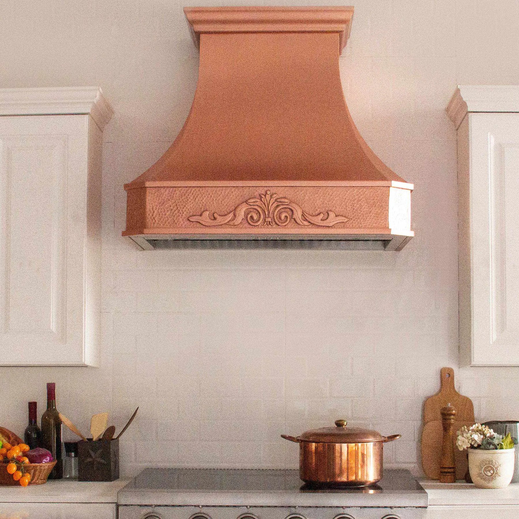 Fobest Farmhouse Copper Range Hood with Vintage Apron FCP-67-Copper Range Hood-Fobest