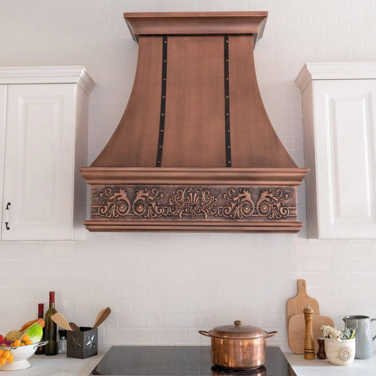 Fobest Farmhouse Kitchen Range Hood with Apron Design FCP-77-Copper Range Hood-Fobest