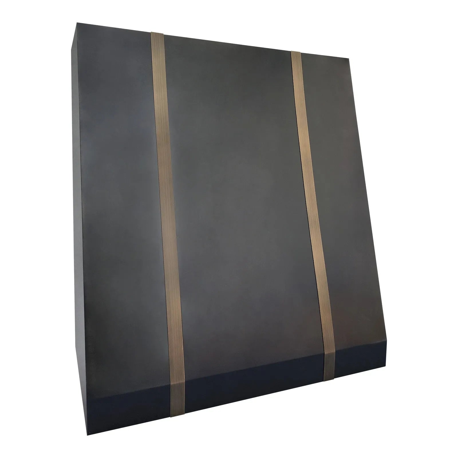 Fobest Flat Dark Zinc Vent Hood with Brass Straps FSS-420-Stainless Steel Range Hood-Fobest