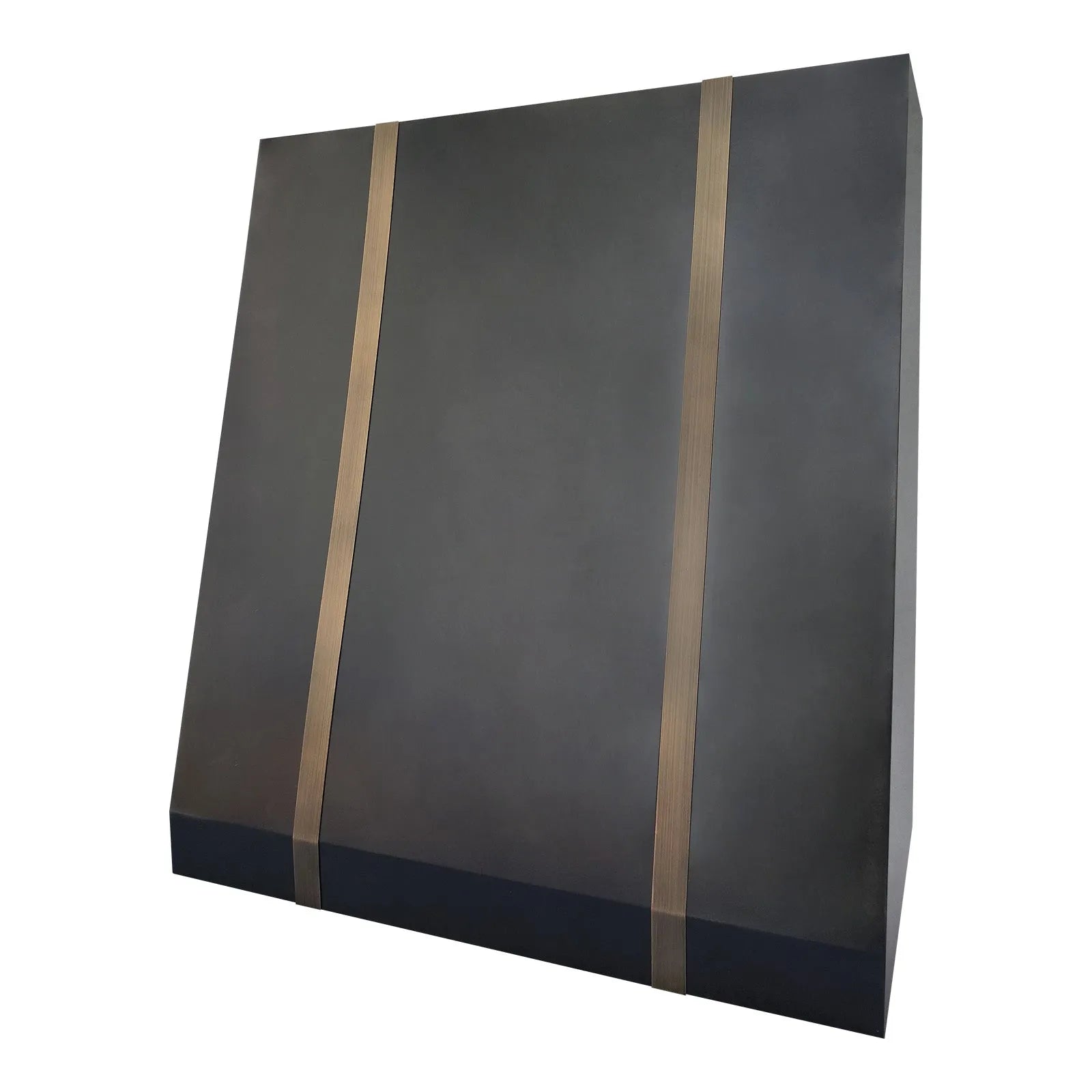 Fobest Flat Dark Zinc Vent Hood with Brass Straps FSS-420-Stainless Steel Range Hood-Fobest