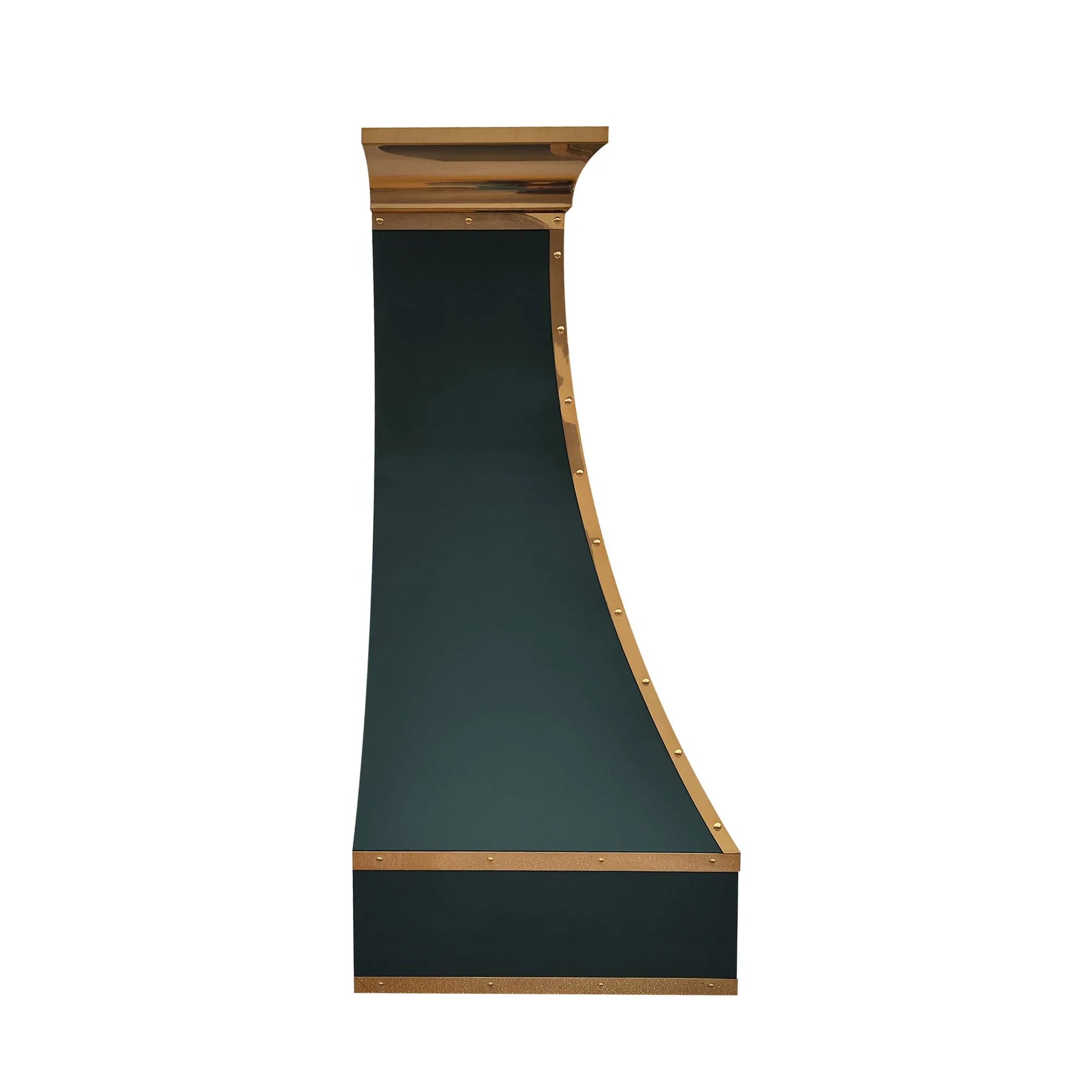 Fobest Green Stainless Steel Range Hood with Polished Brass Straps FSS-387-Stainless Steel Range Hood-Fobest