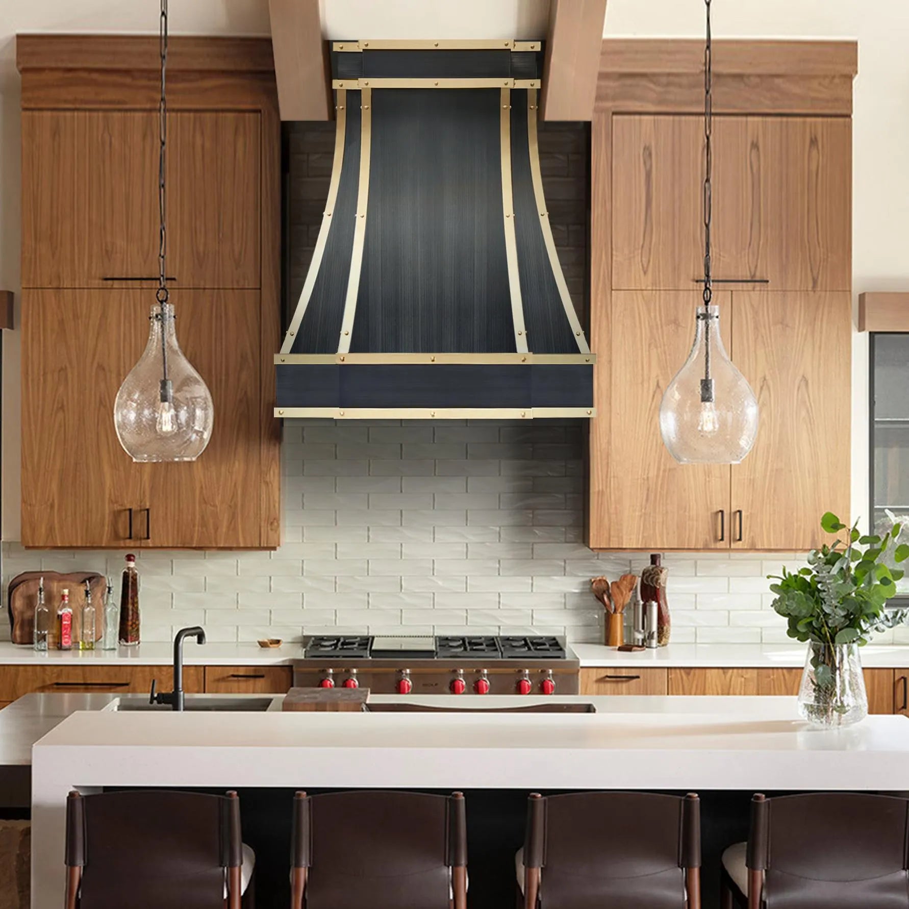 Fobest Grey Stainless Steel Range Hood with Brass Color FSS-313-Stainless Steel Range Hood-Fobest