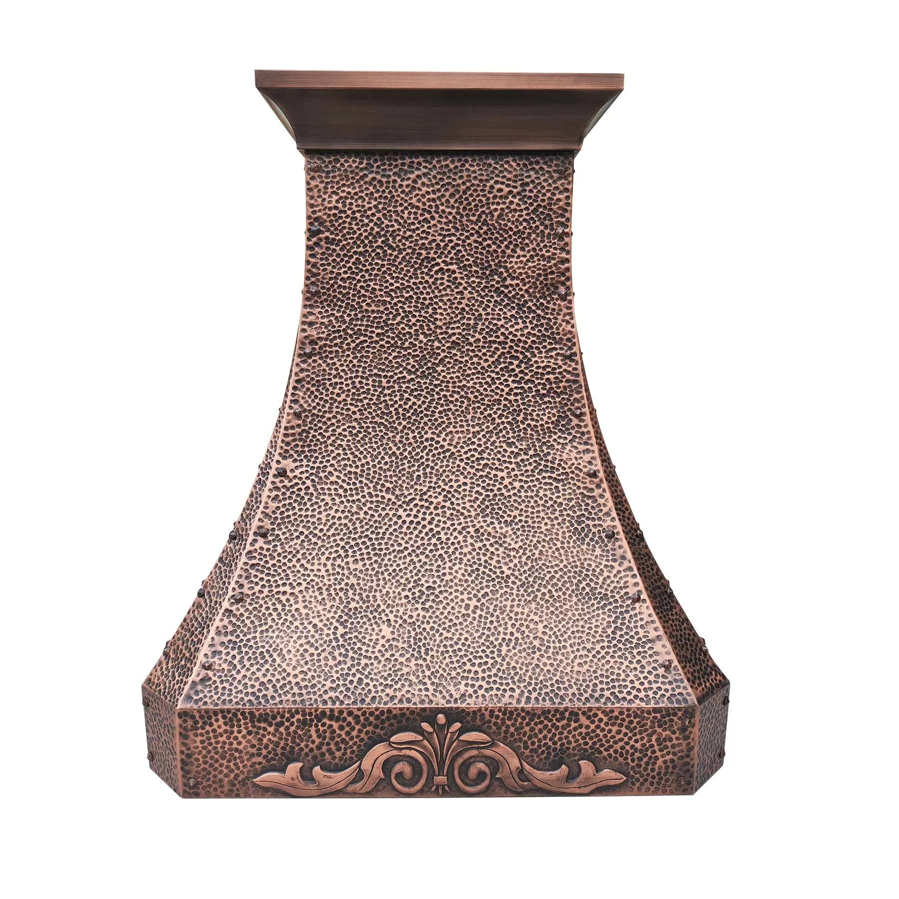 Fobest Hammer Copper Range Hood with Rivets FCP-196-Copper Range Hood-Fobest