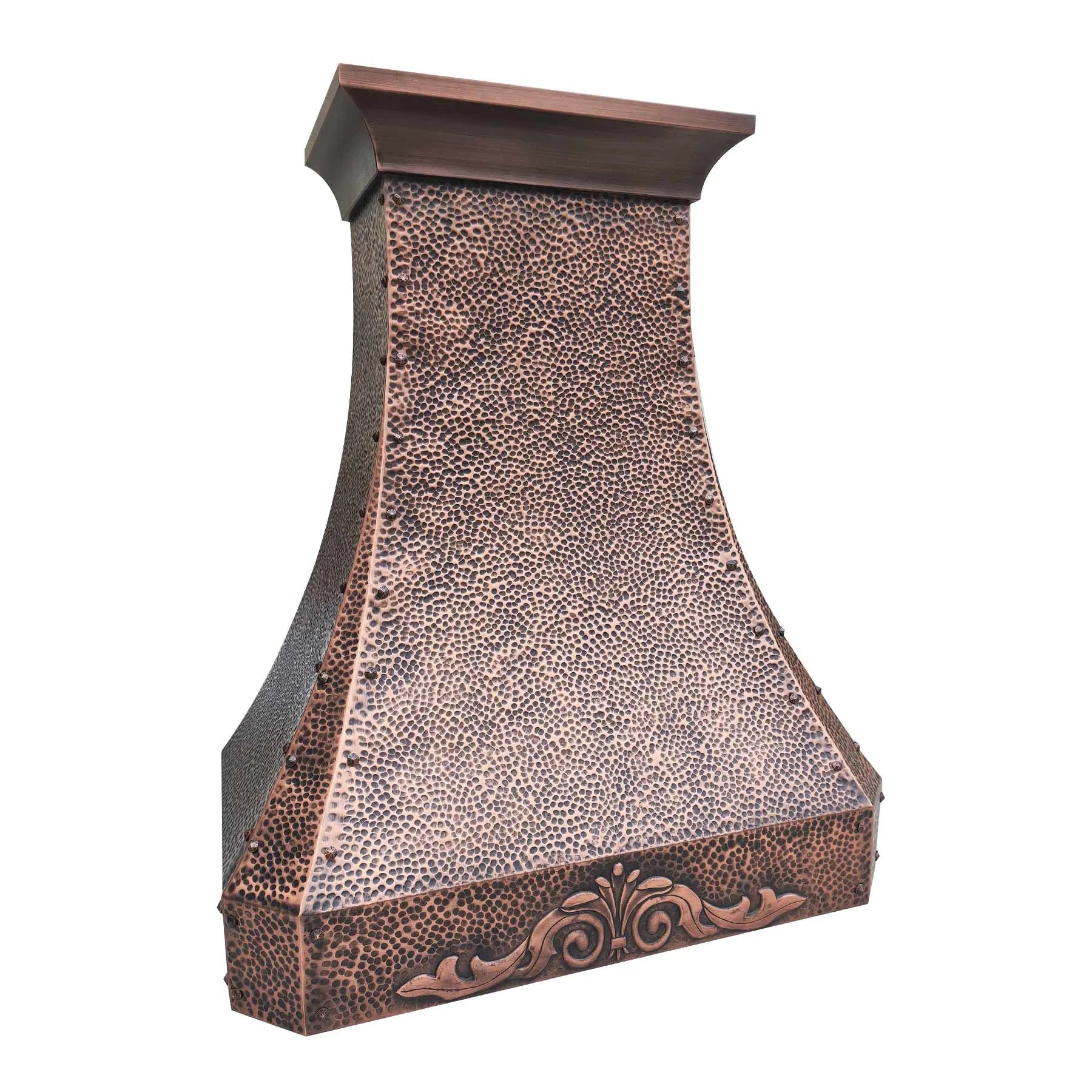 Fobest Hammer Copper Range Hood with Rivets FCP-196-Copper Range Hood-Fobest