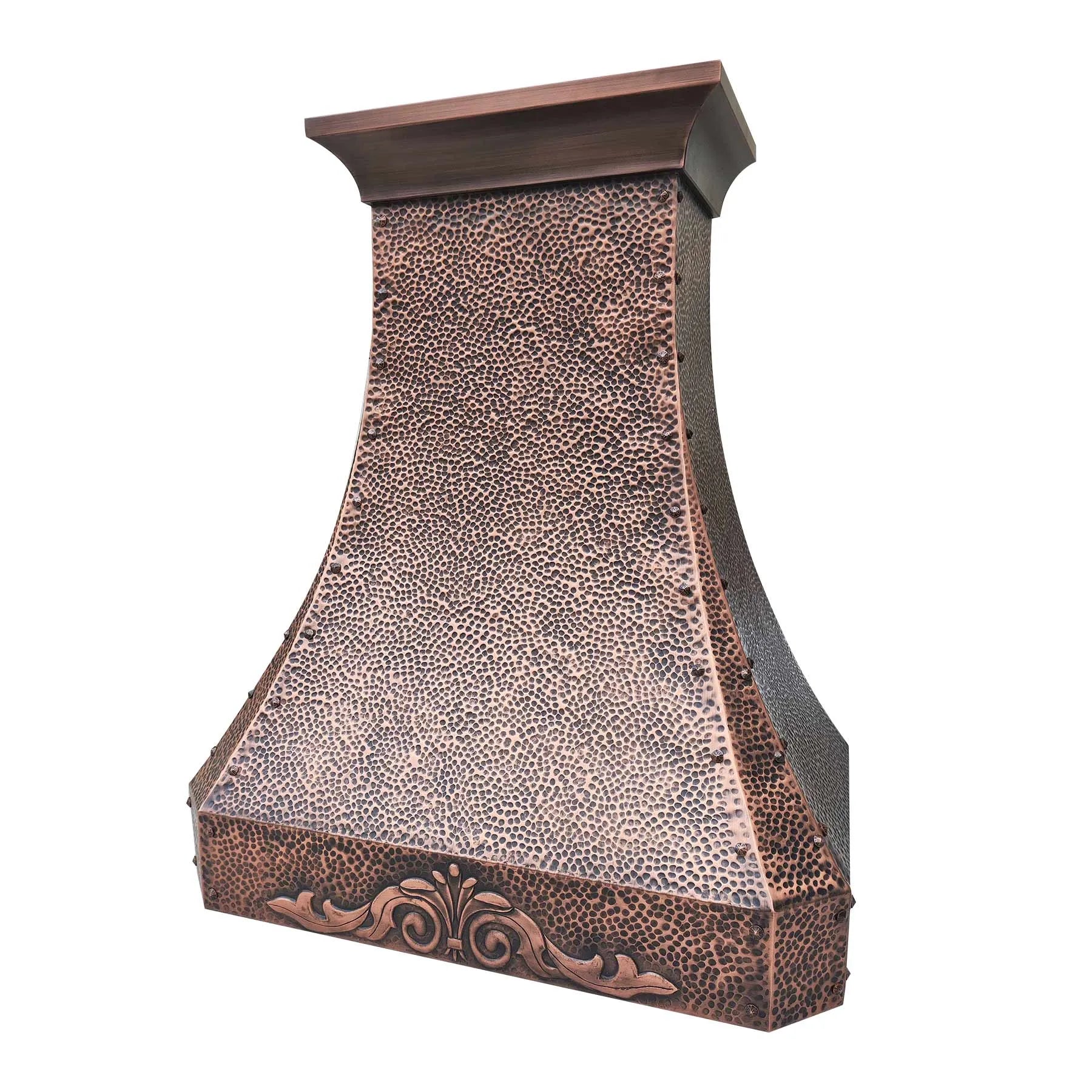 Fobest Hammer Copper Range Hood with Rivets FCP-196-Copper Range Hood-Fobest