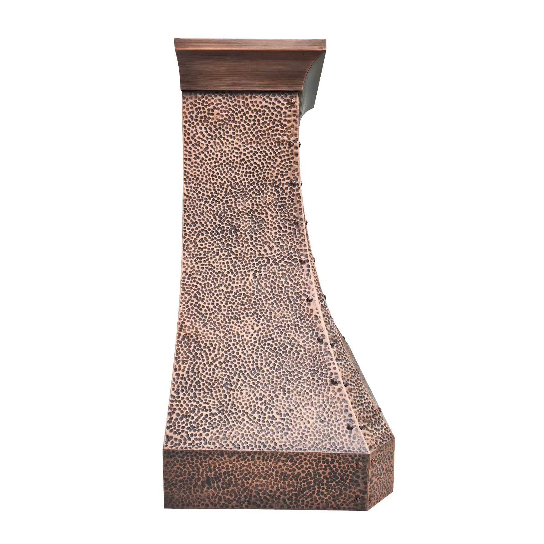 Fobest Hammer Copper Range Hood with Rivets FCP-196-Copper Range Hood-Fobest