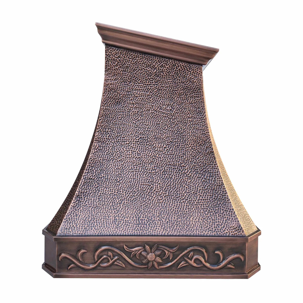 Fobest Hammerd Copper Range Hood with Sloped Top Crown Design FCP-145-Copper Range Hood-Fobest