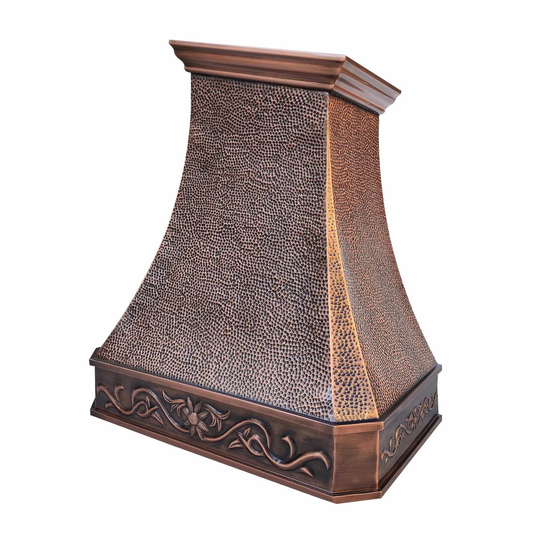 Fobest Hammerd Copper Range Hood with Sloped Top Crown Design FCP-145-Copper Range Hood-Fobest