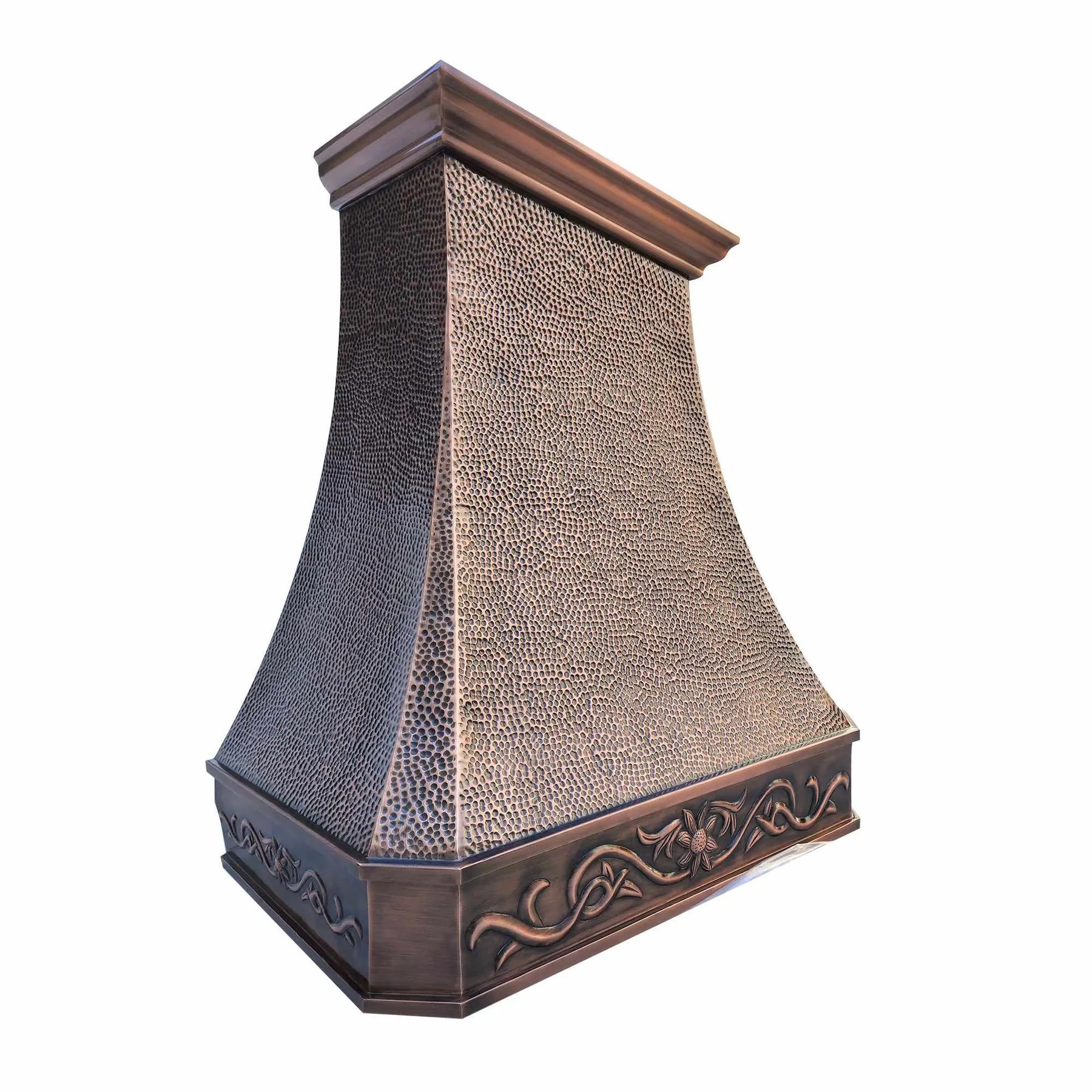 Fobest Hammerd Copper Range Hood with Sloped Top Crown Design FCP-145-Copper Range Hood-Fobest