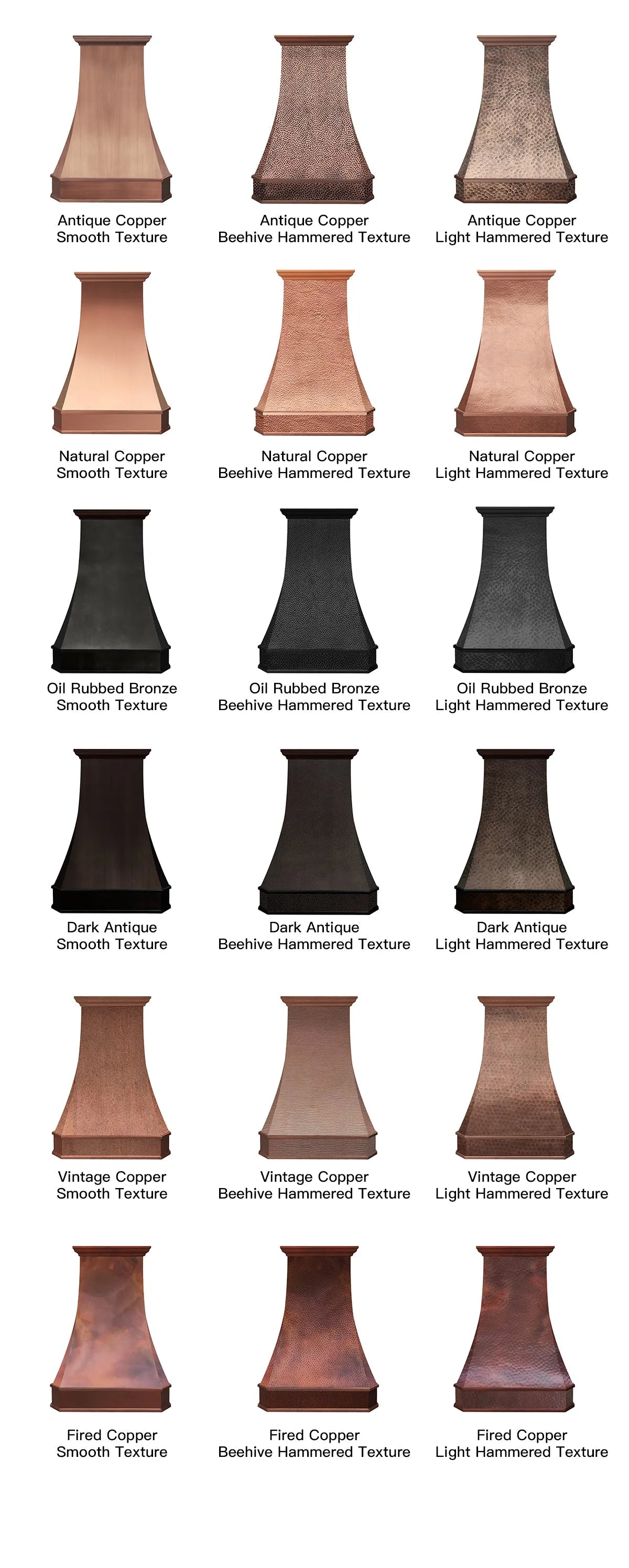 Fobest Hammered Copper Kitchen Hood with black strapping and rivet FCP-10-Copper Range Hood-Fobest