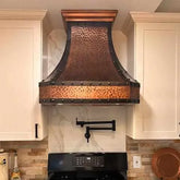 Fobest Hammered Copper Kitchen Hood with black strapping and rivet FCP-10-Copper Range Hood-Fobest