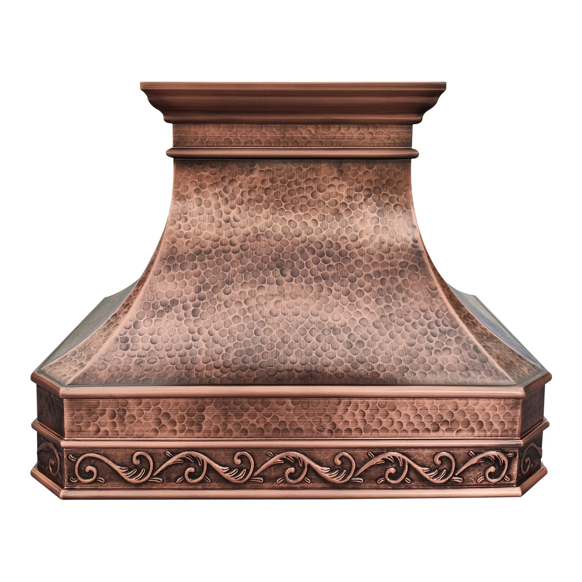 Fobest Hammered Copper Range Hood with Decorative Trim FCP-300