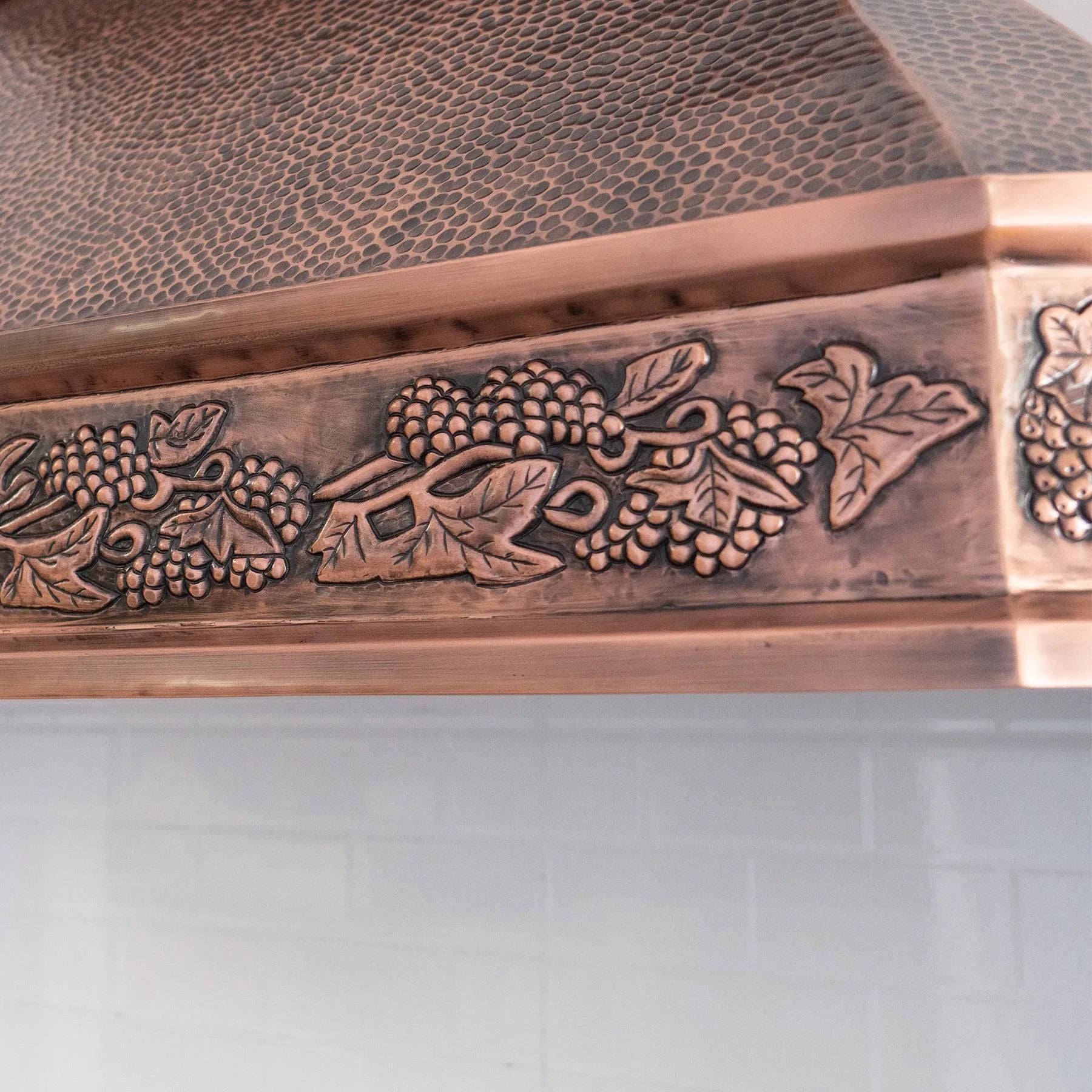Fobest Hammered Copper Range Hood with Handmade Apron FCP-93-Copper Range Hood-Fobest