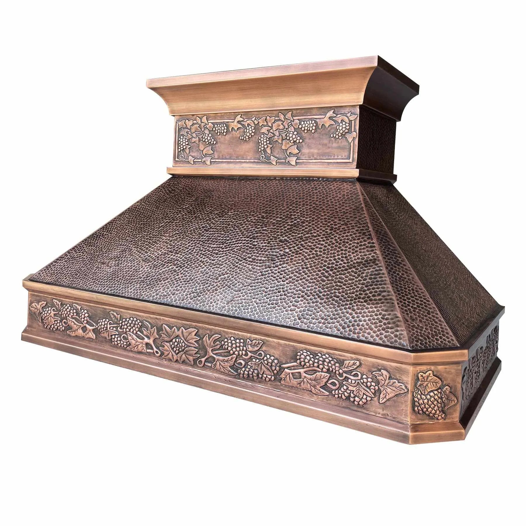 Fobest Hammered Copper Range Hood with Handmade Apron FCP-93-Copper Range Hood-Fobest