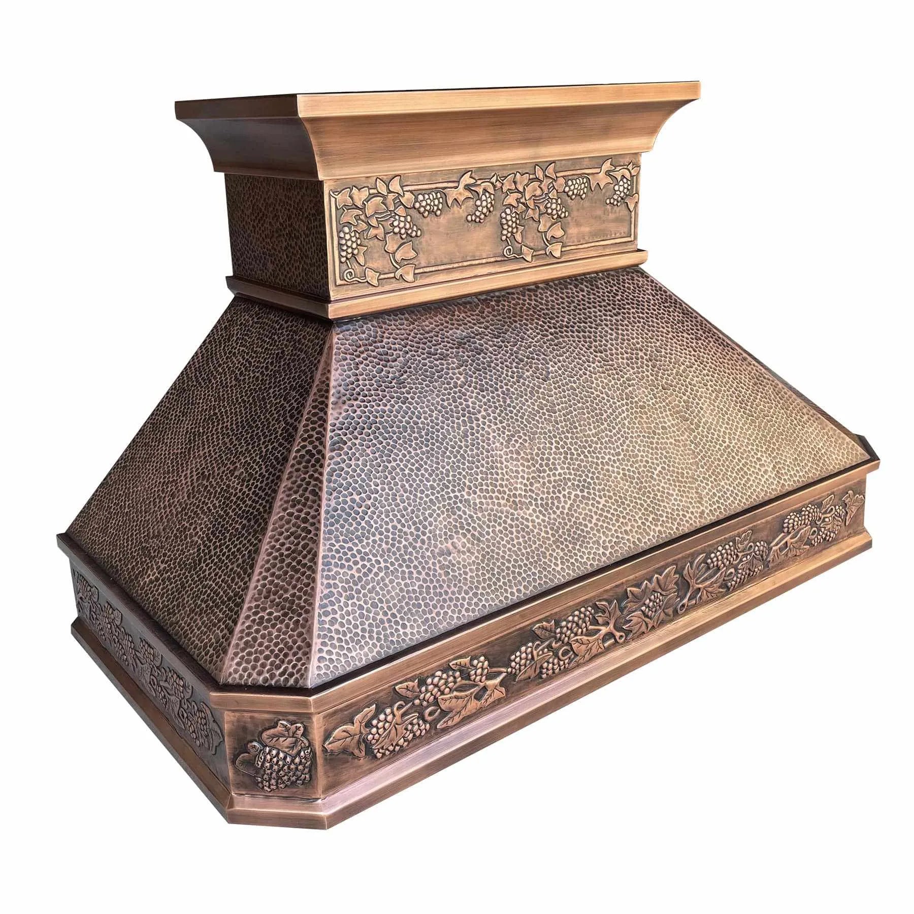 Fobest Hammered Copper Range Hood with Handmade Apron FCP-93-Copper Range Hood-Fobest