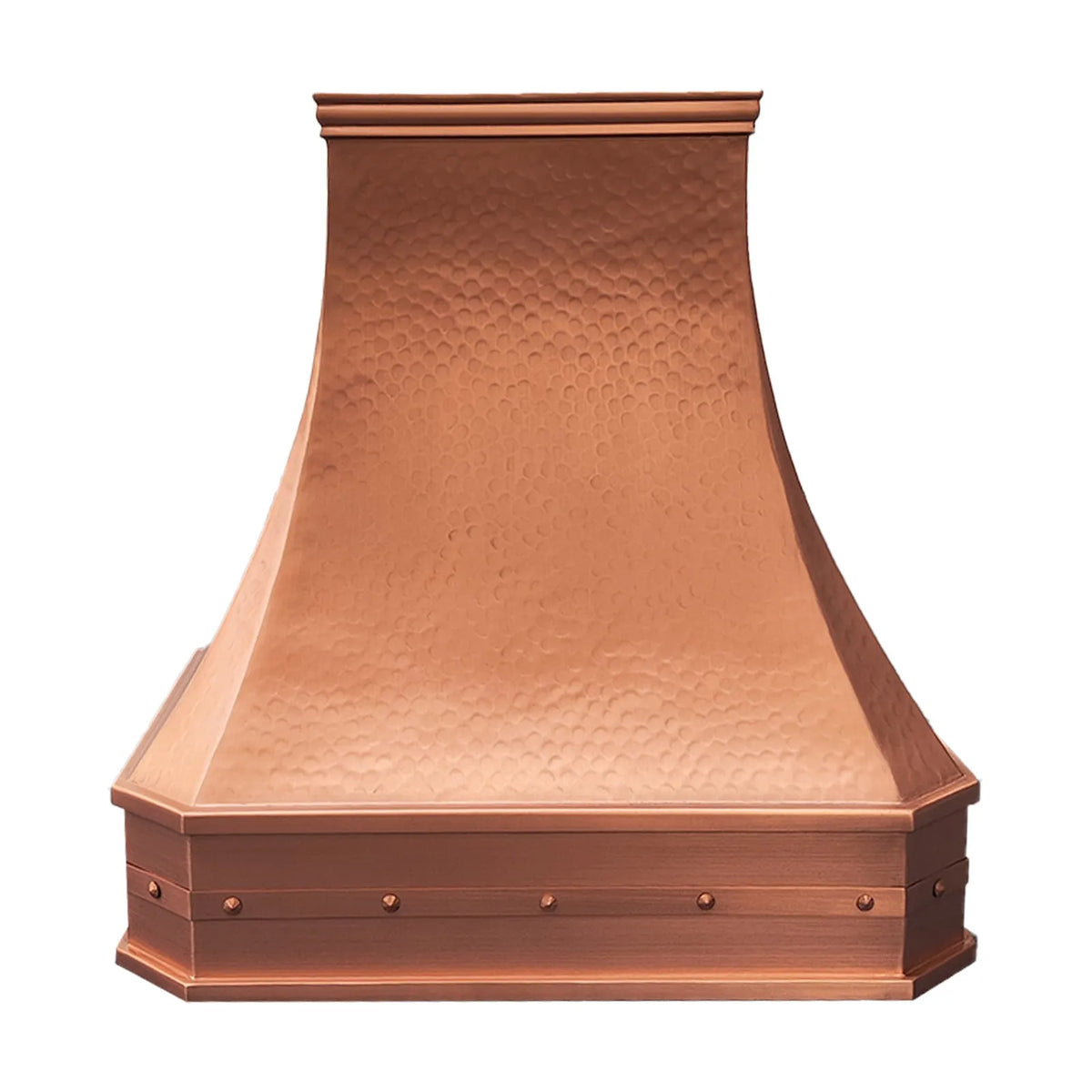 Fobest Hammered Copper Range Hood with Riveted Base FCP-266-Copper Range Hood-Fobest