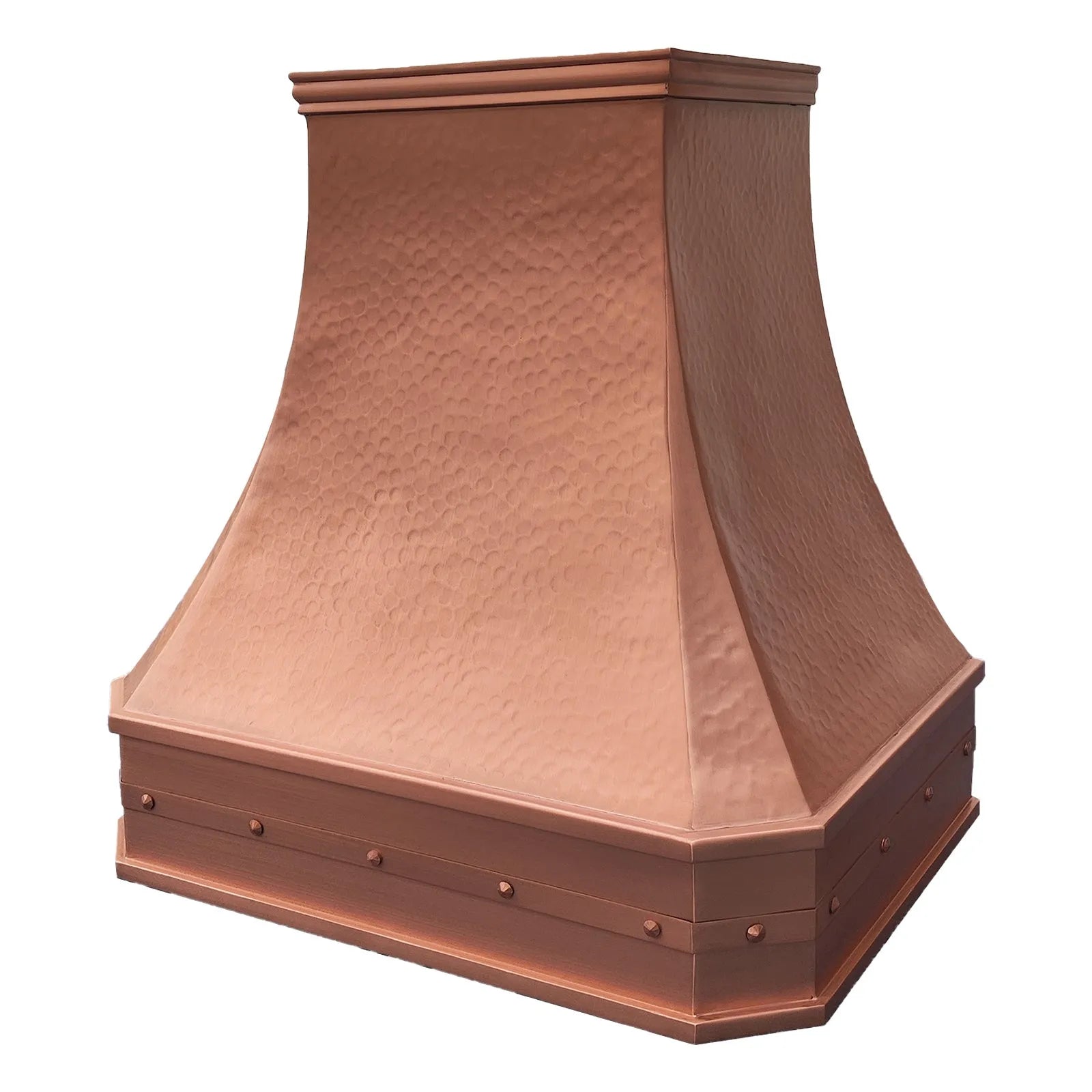 Fobest Hammered Copper Range Hood with Riveted Base FCP-266-Copper Range Hood-Fobest