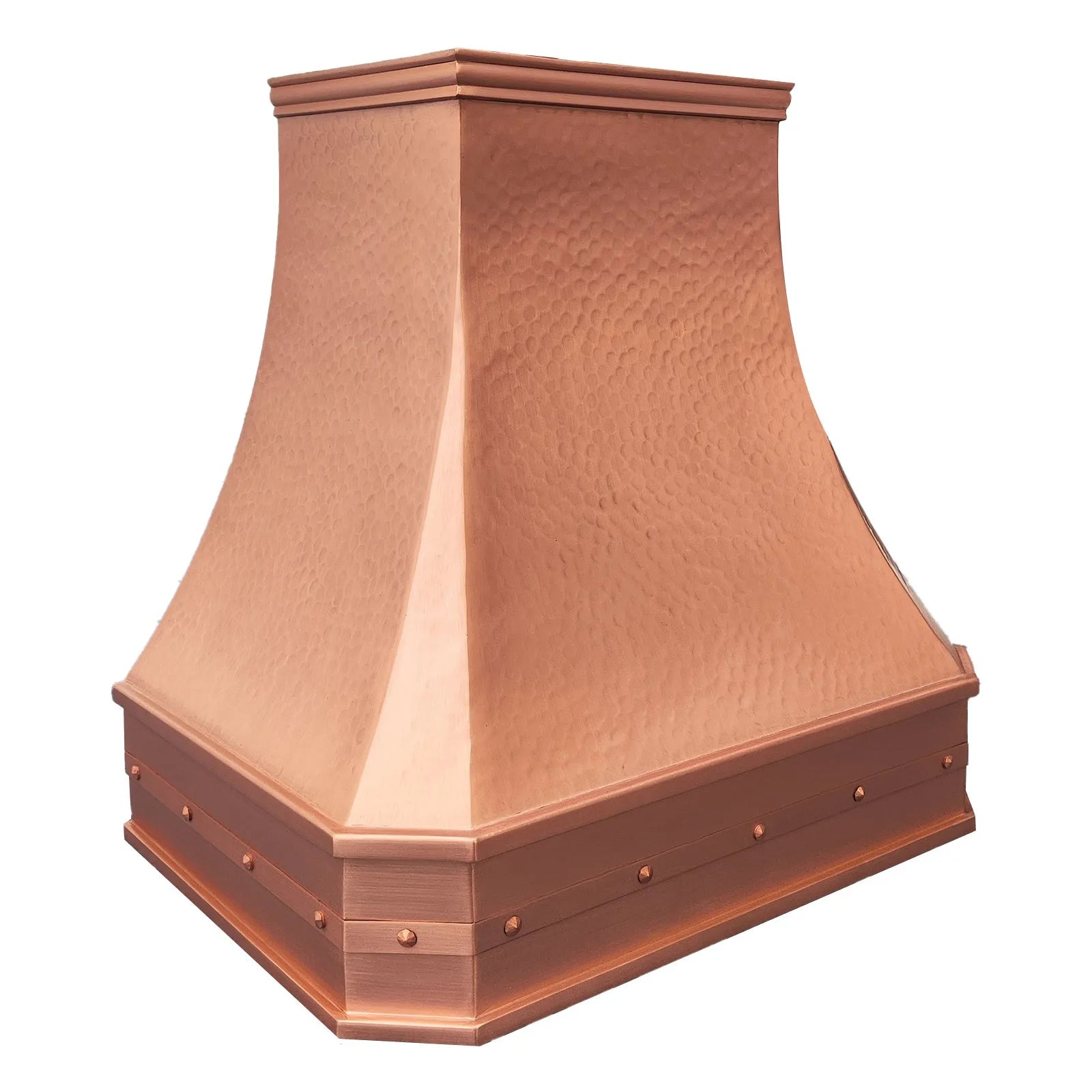 Fobest Hammered Copper Range Hood with Riveted Base FCP-266-Copper Range Hood-Fobest