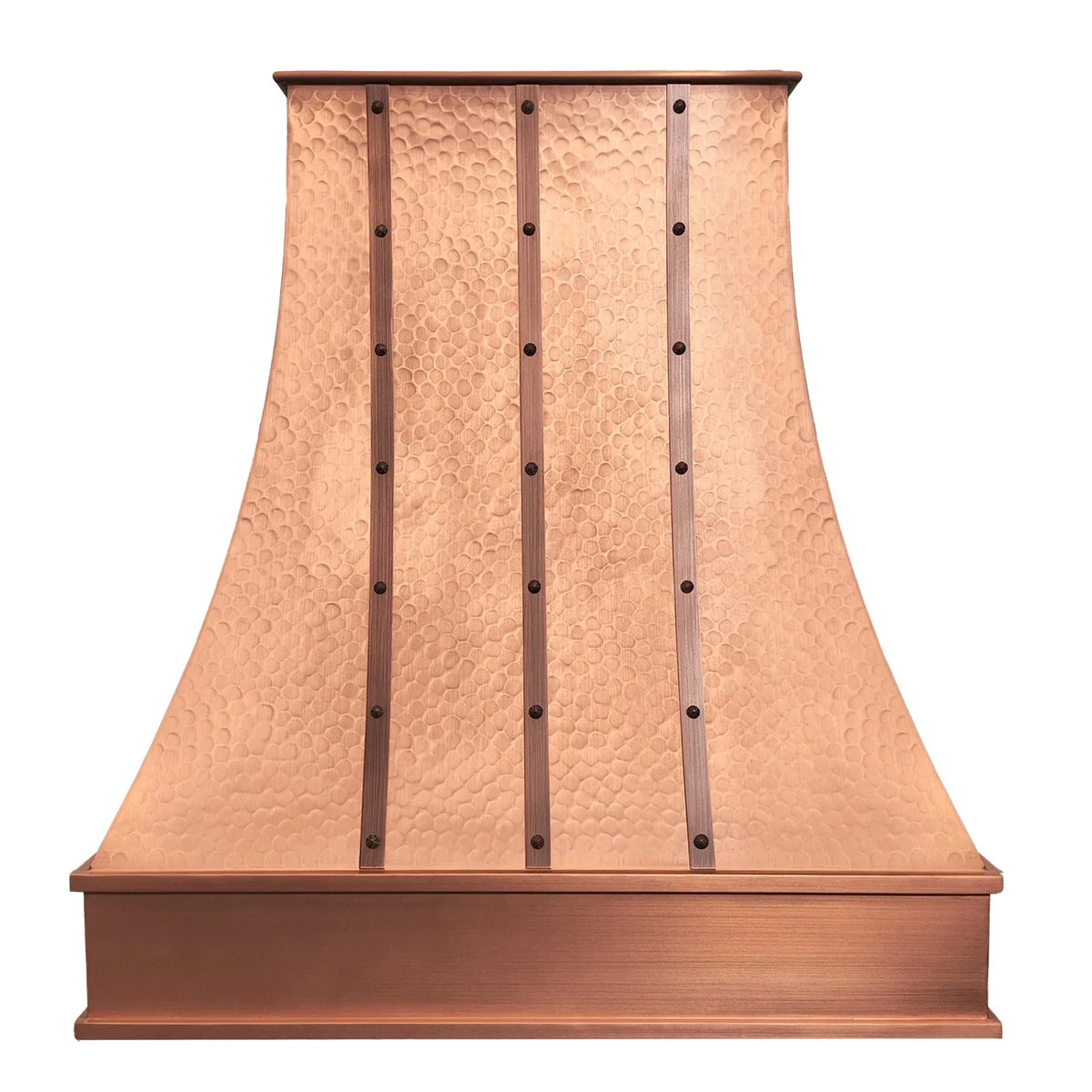 Fobest Hammered Kitchen Range Hood with Vertical Straps FCP-267-Copper Range Hood-Fobest