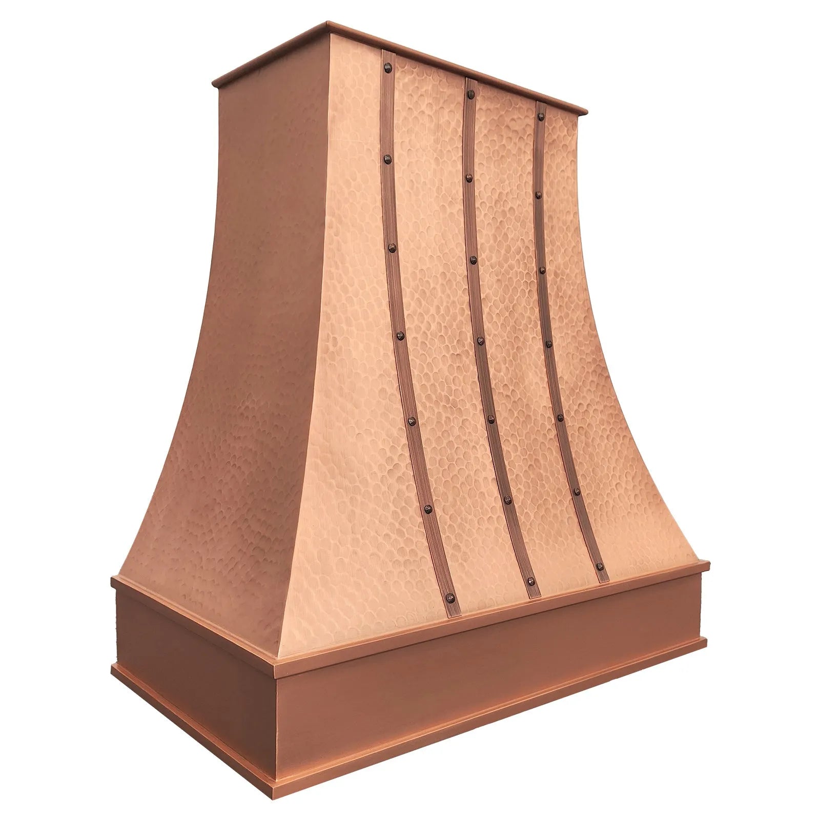 Fobest Hammered Kitchen Range Hood with Vertical Straps FCP-267-Copper Range Hood-Fobest