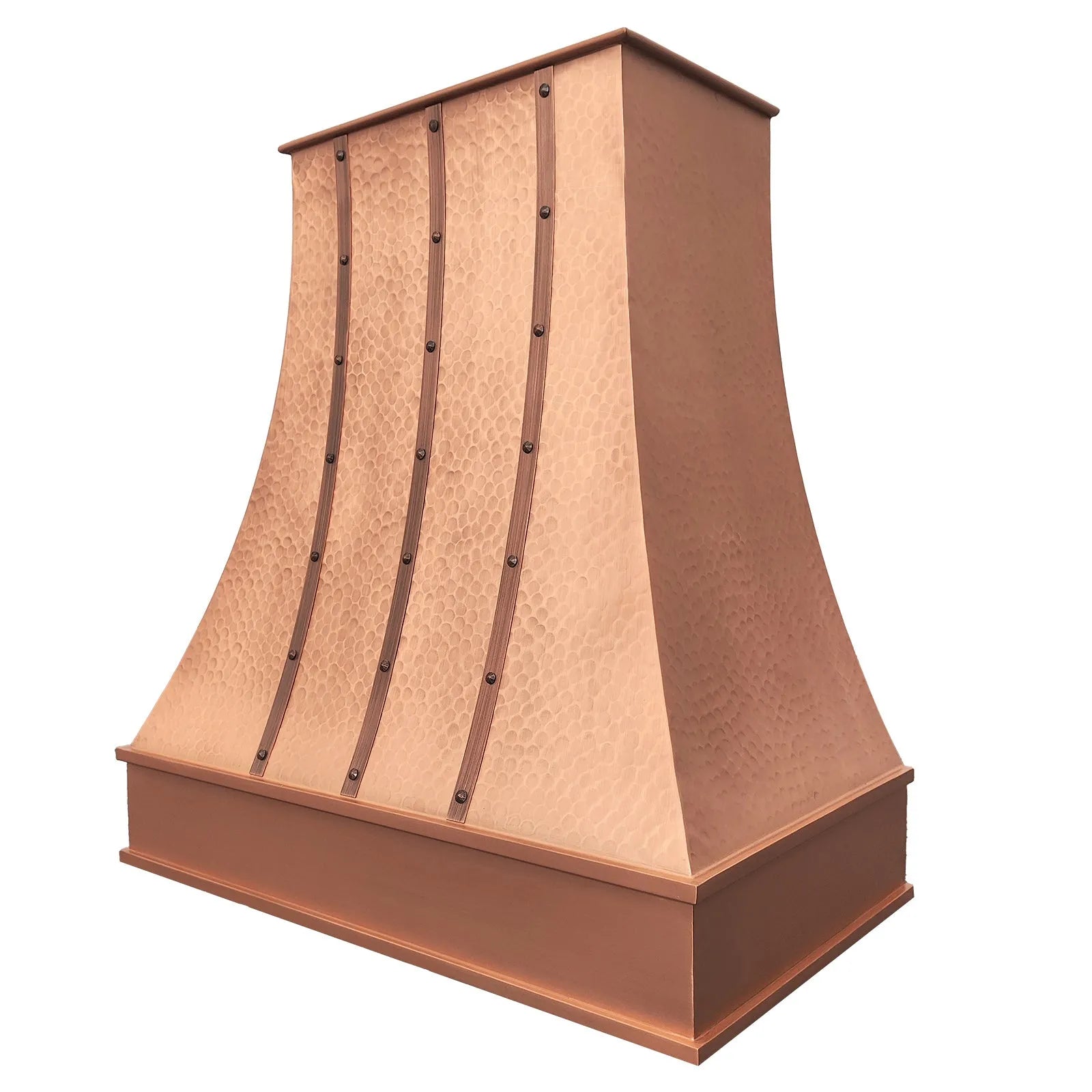 Fobest Hammered Kitchen Range Hood with Vertical Straps FCP-267-Copper Range Hood-Fobest