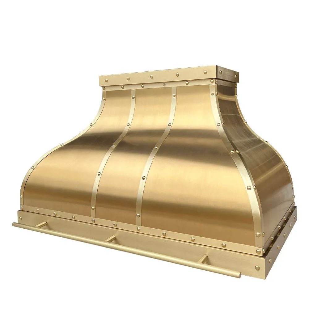 Fobest Handcrafted Brushed Brass Range Hood FSS-86-Stainless Steel Range Hood-Fobest