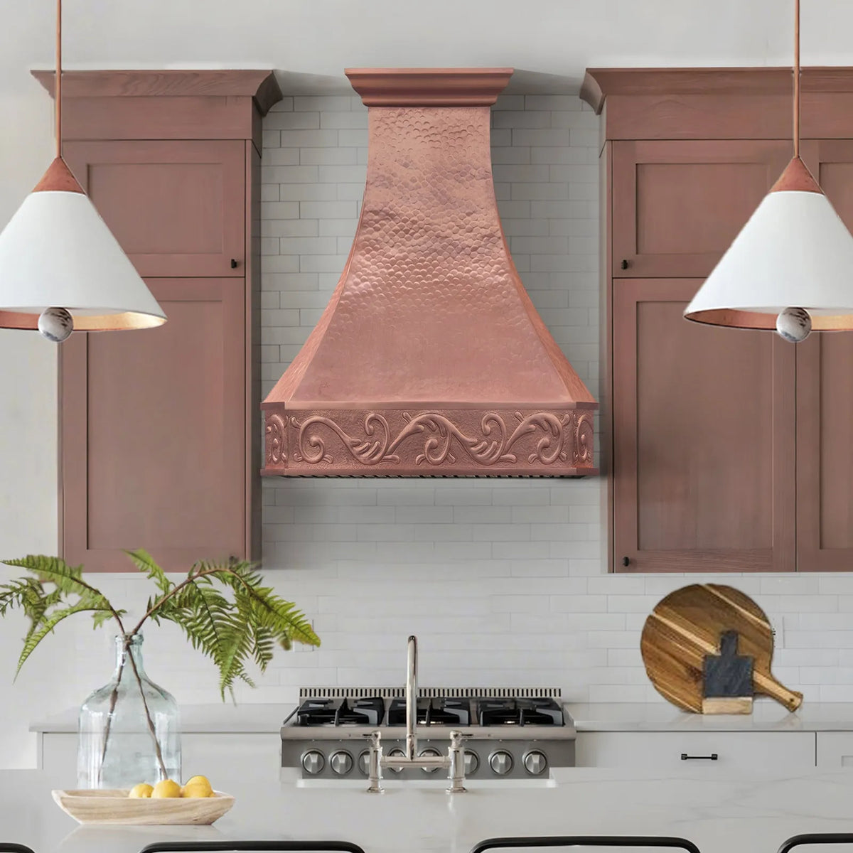Fobest Handcrafted Copper Hood with Decorative Apron FCP-285-Copper Range Hood-Fobest