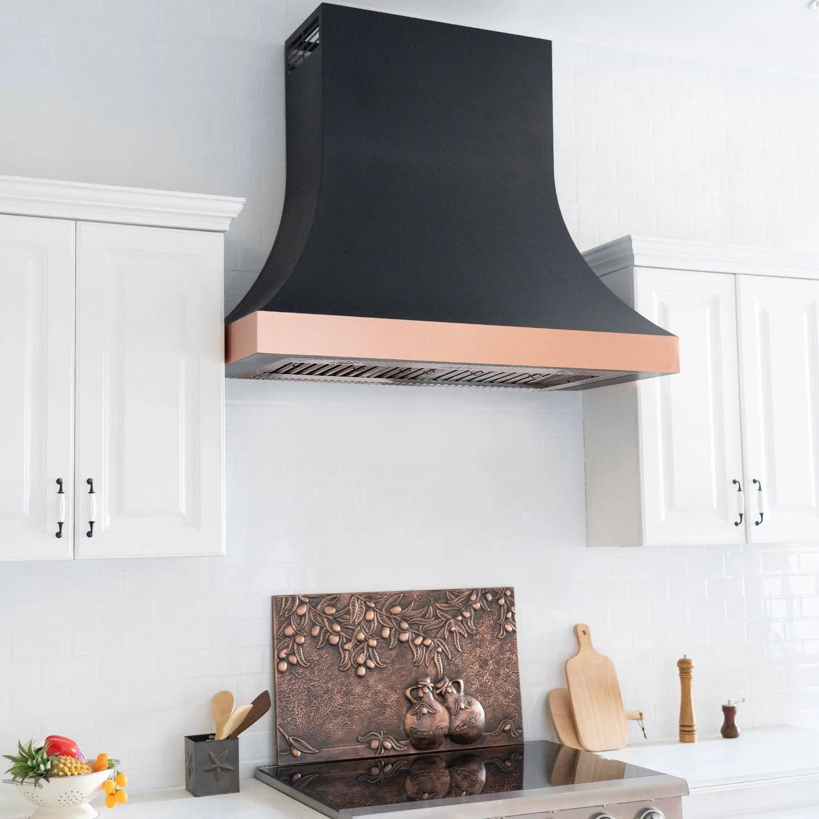 Fobest Handmade Custom Range Hood with Copper Bottom FCP-109-Copper Range Hood-Fobest