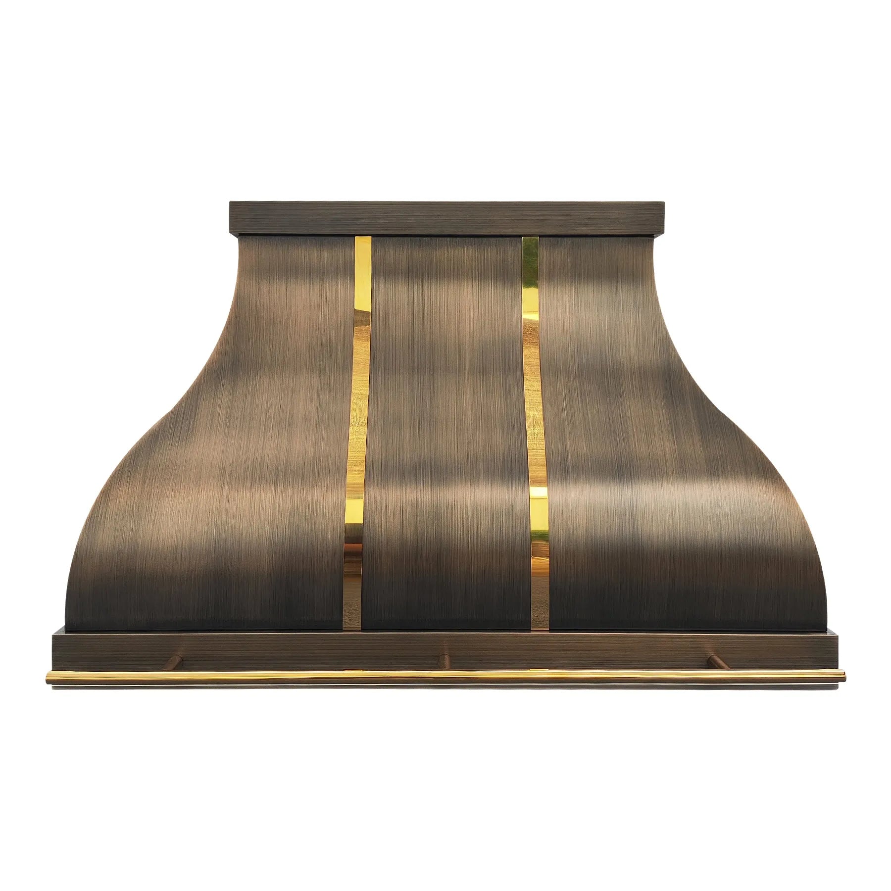 Fobest Island Brass Range Hood with Polished Gold Straps FSS-425-Stainless Steel Range Hood-Fobest