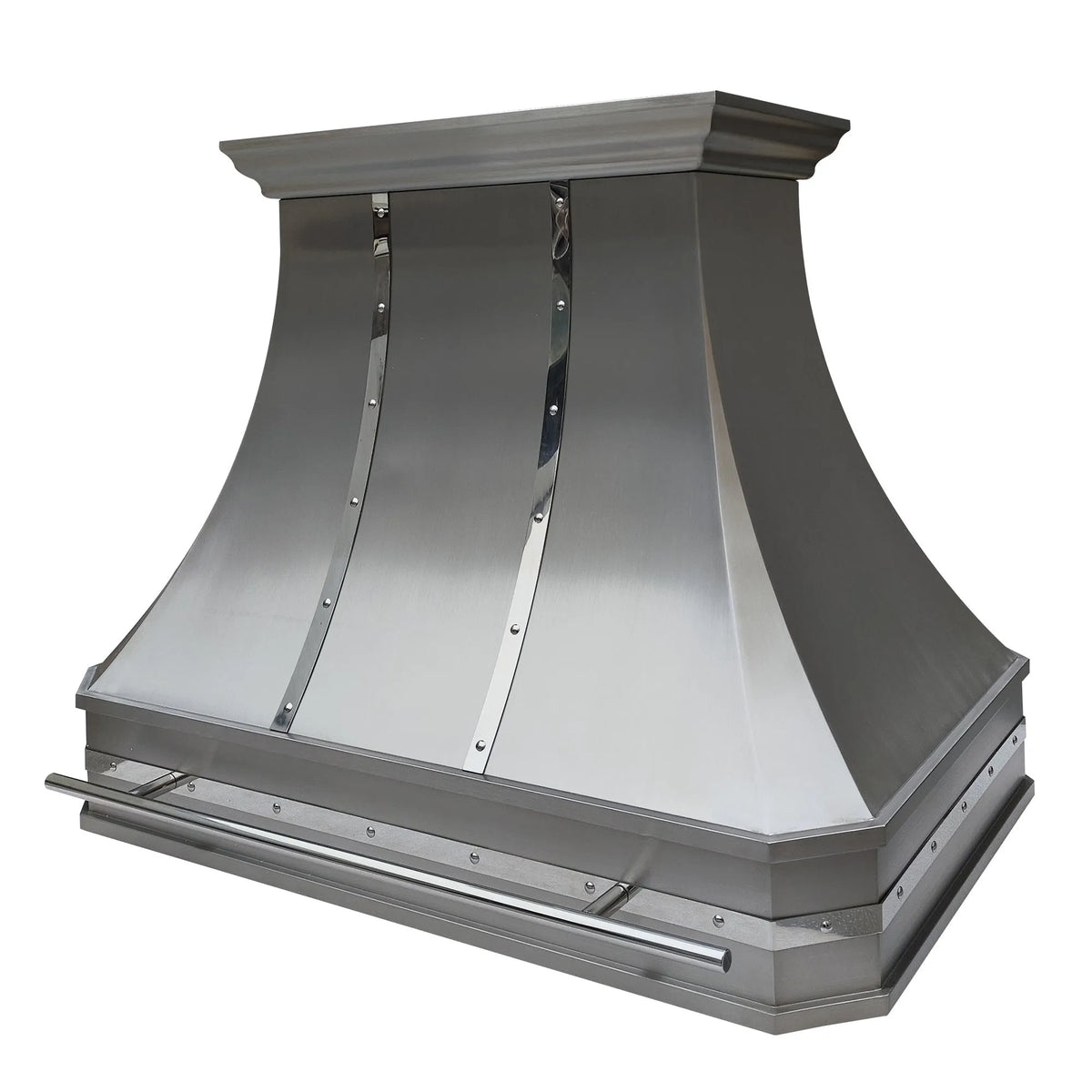 Fobest Island Range Hood with Polished Straps FSS-368-Stainless Steel Range Hood-Fobest
