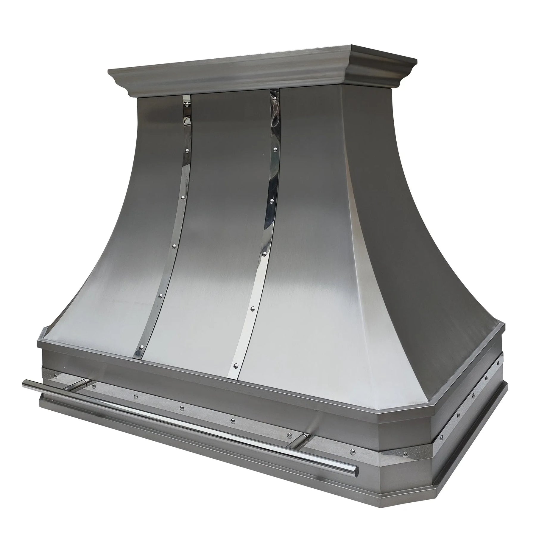 Fobest Island Range Hood with Polished Straps FSS-368-Stainless Steel Range Hood-Fobest