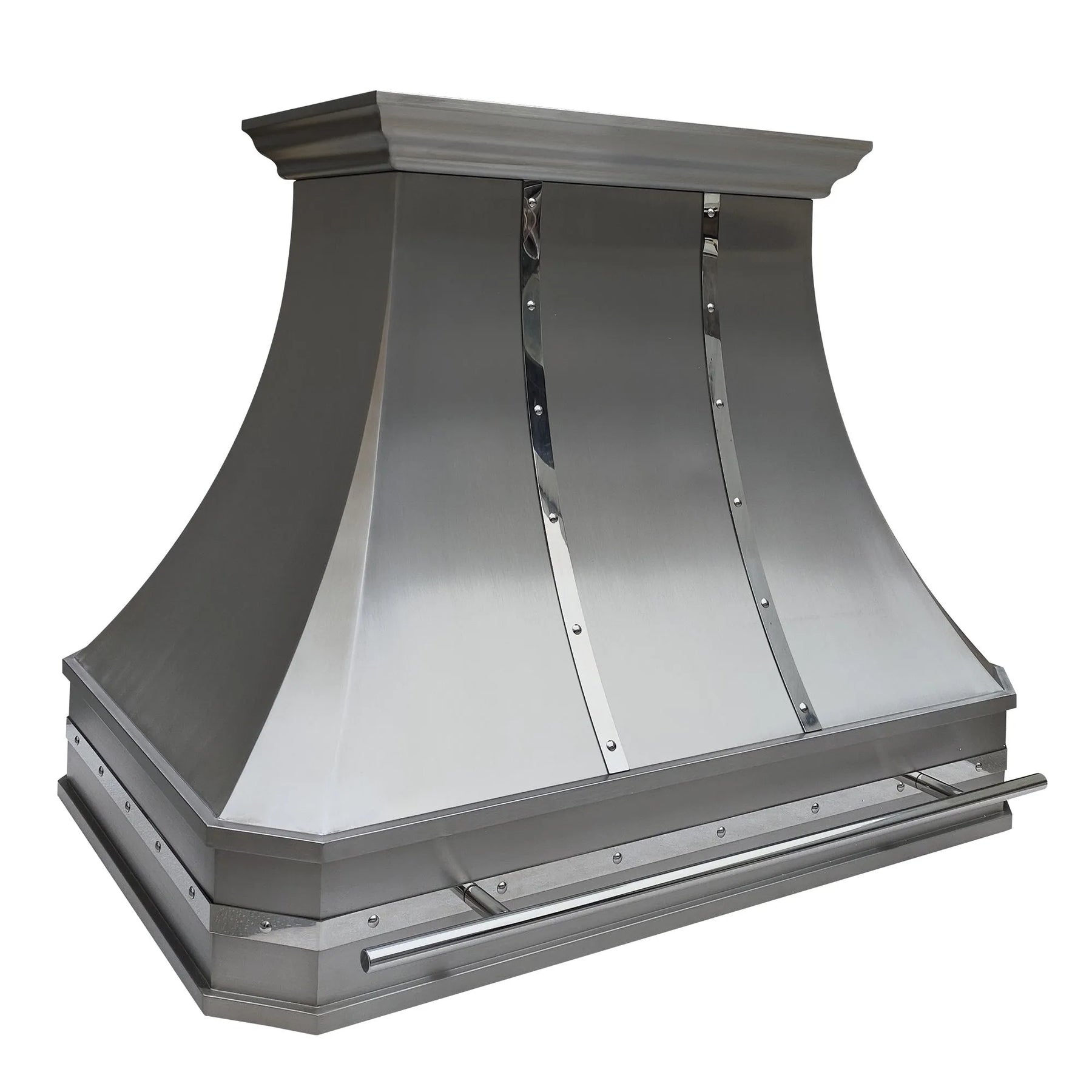 Fobest Island Range Hood with Polished Straps FSS-368-Stainless Steel Range Hood-Fobest