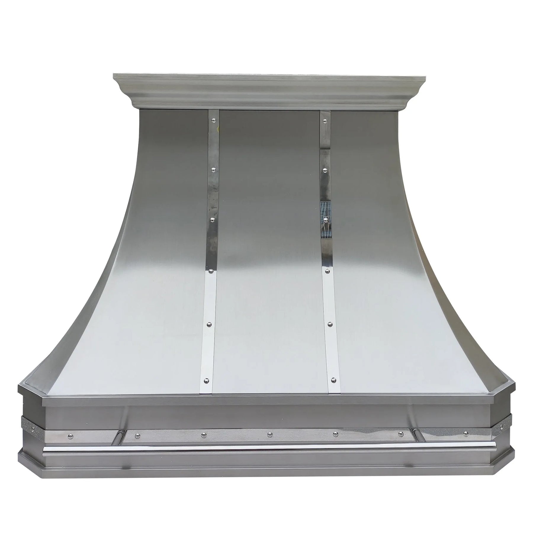 Fobest Island Range Hood with Polished Straps FSS-368-Stainless Steel Range Hood-Fobest