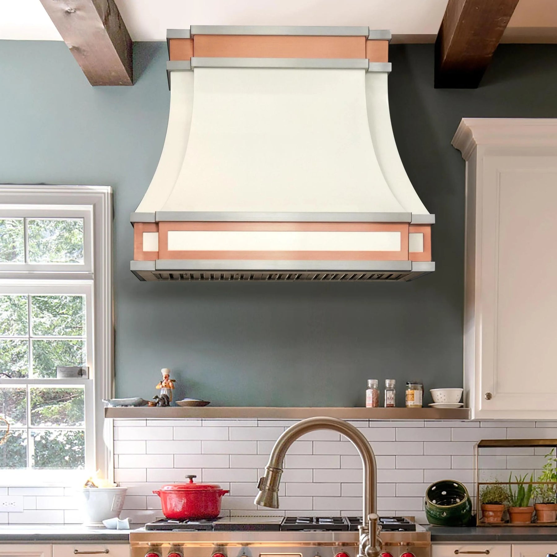 Fobest Kitchen Range Hood with Copper Trims FSS-346-Stainless Steel Range Hood-Fobest
