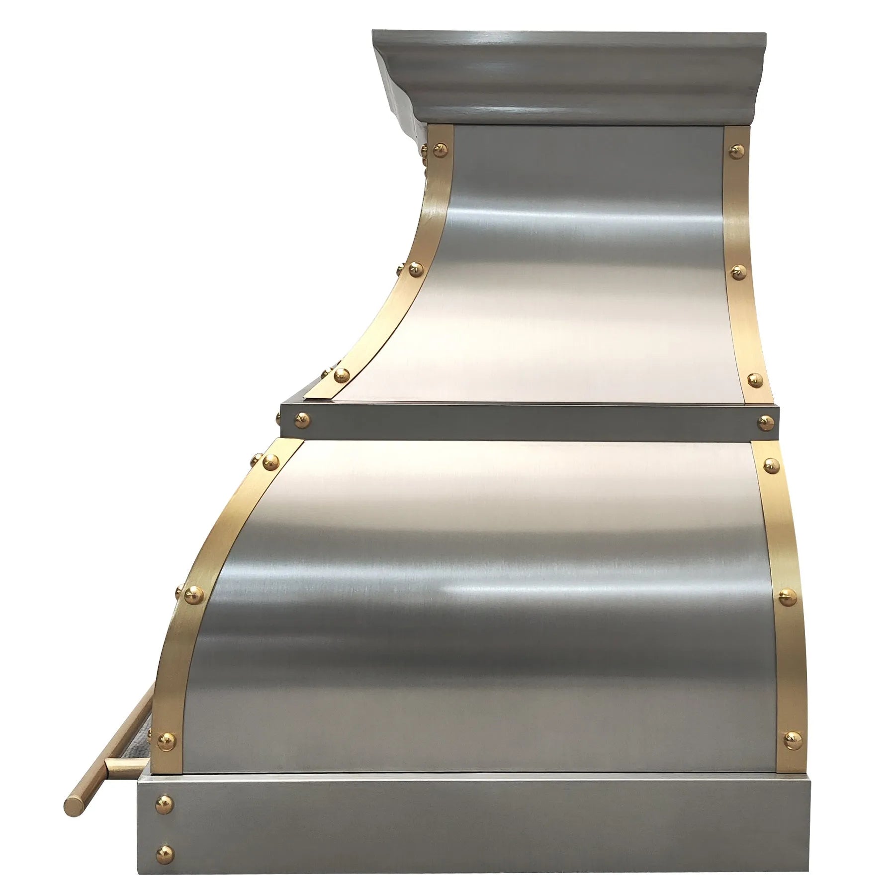 Fobest Luxury Stainless Steel Range Hood with Brass Straps and Rivets FSS-7-Stainless Steel Range Hood-Fobest